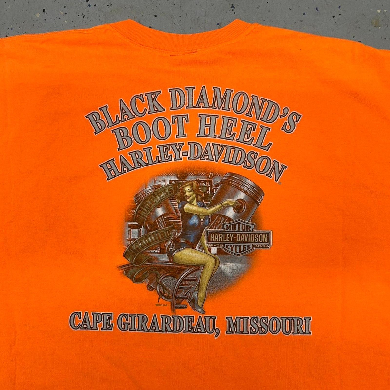 Harley Davidson Y2K Orange Harley Davidson t-shirt Size US XXL / EU 58 / 5 - 2 Thumbnail