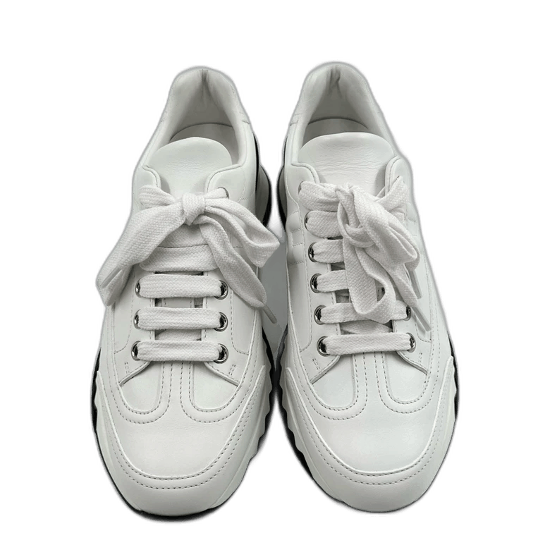 Hermes Hermes White Leather Trail Sneakers Size 36 Size US 6 / IT 36 - 1 Thumbnail