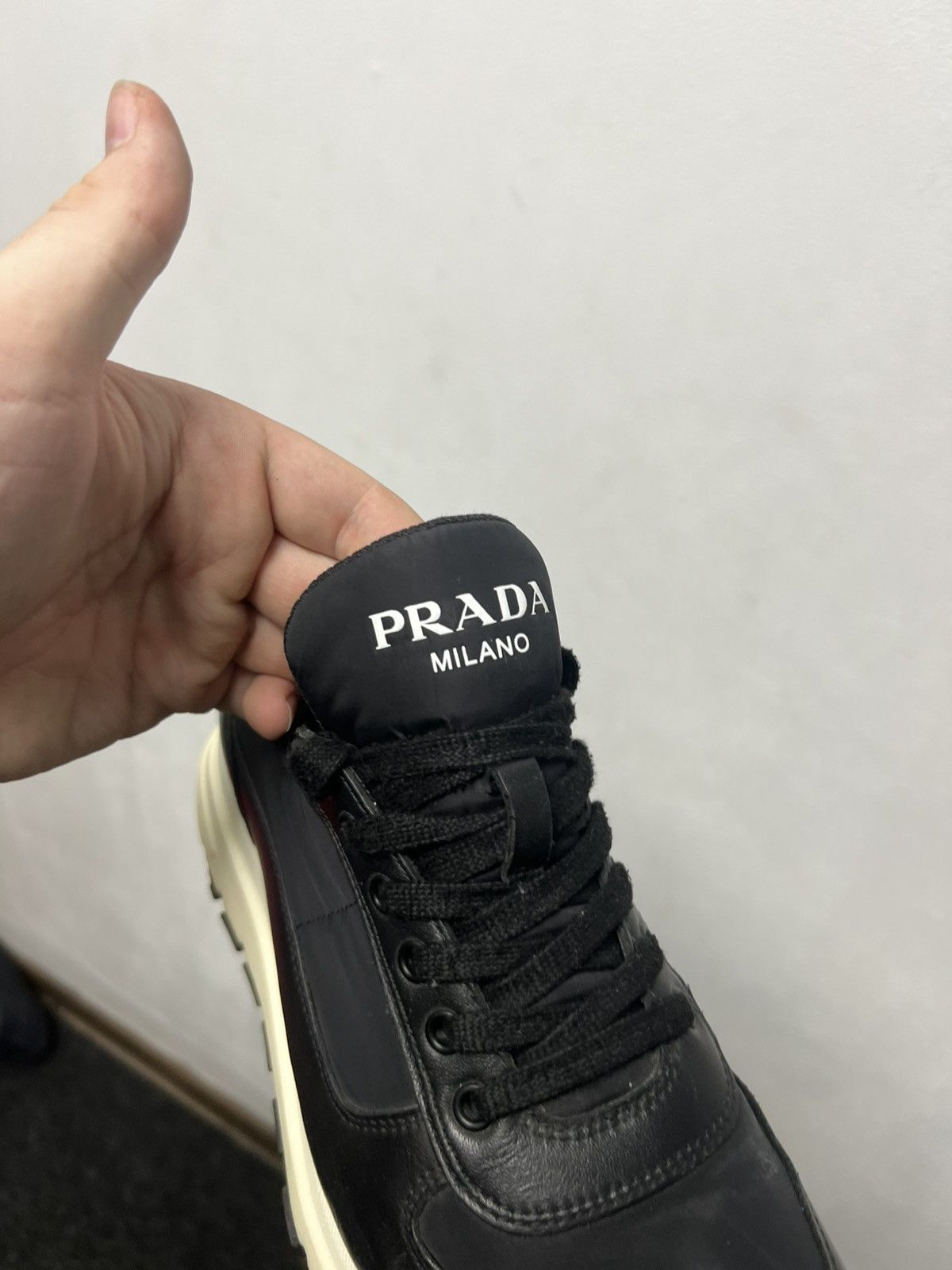 Prada Prada Milano Black Leather Shoes Trainers Size US 7.5 / EU 40-41 - 11 Thumbnail