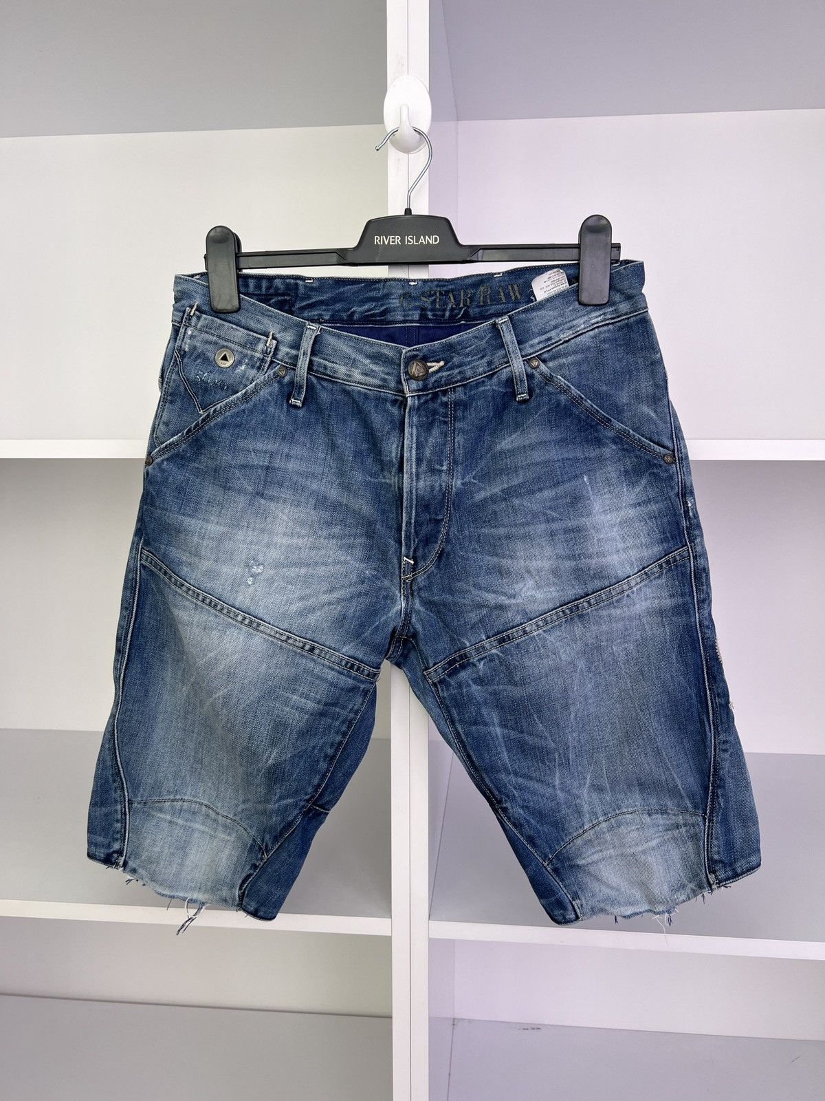 G-Star × Vintage Vintage G-Star MOTOR 5620 3D TAPERED EMBRO SHORTS Size US 32 / EU 48 - 4 Thumbnail