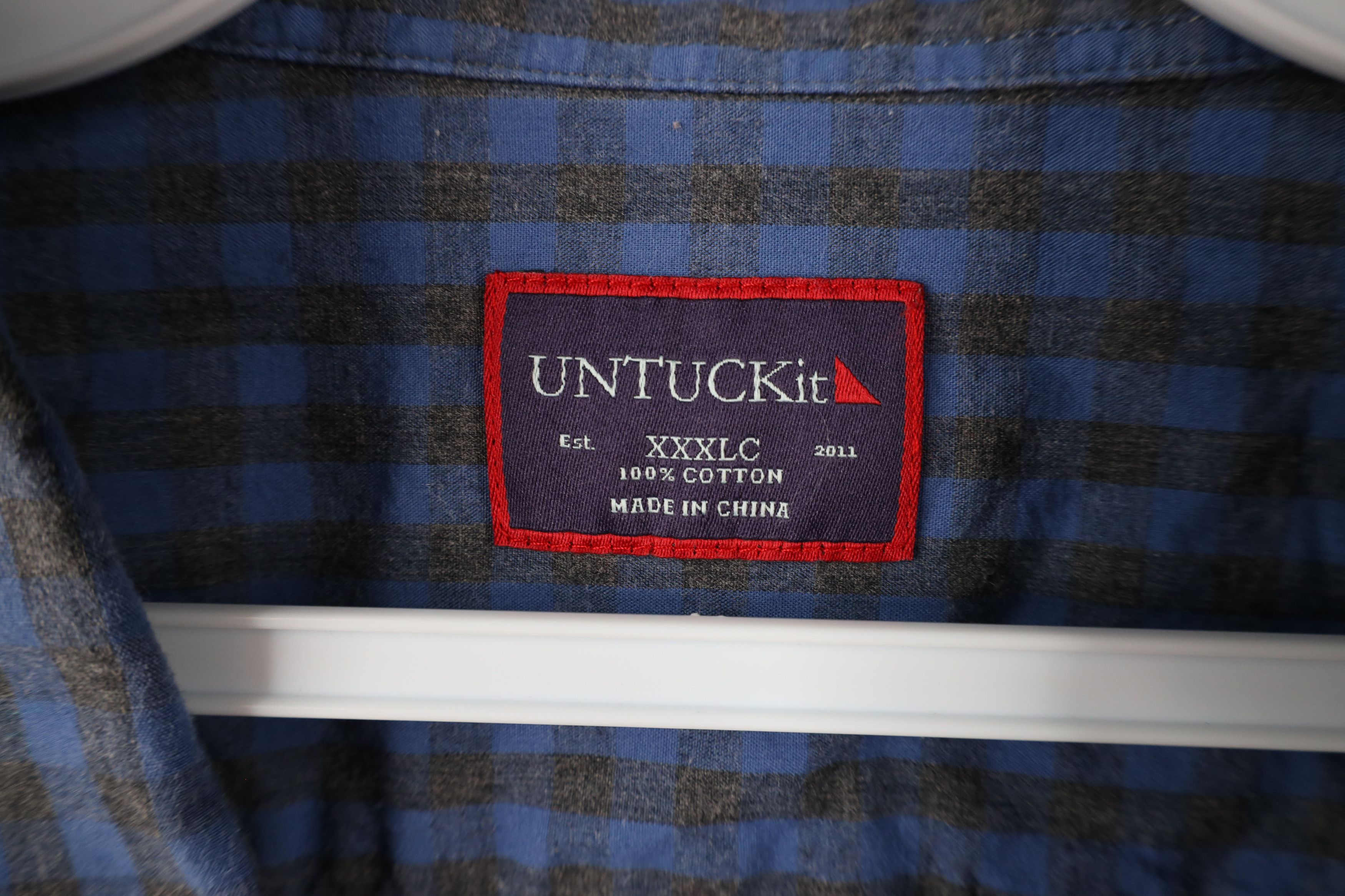 UNTUCKit × Vintage Untuckit Plaid Collared Button Down Shirt Blue Cotton Size US XXL / EU 58 / 5 - 6 Thumbnail