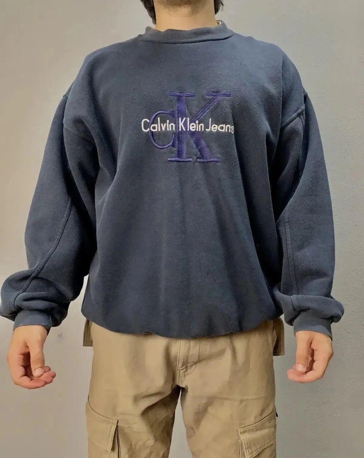 Calvin Klein × Vintage Calvin Klein Jeans Embroidered Crewneck Y2K made USA Size US XL / EU 56 / 4 - 1 Thumbnail