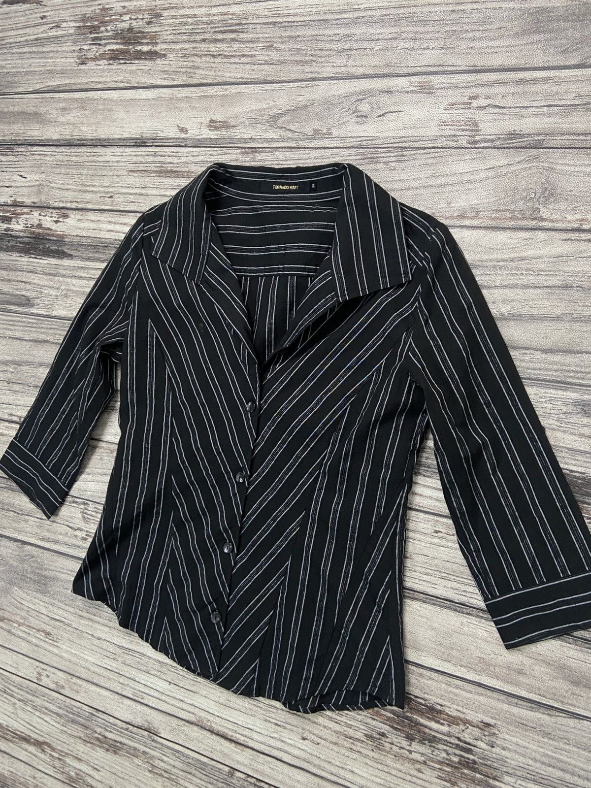 Tornado Mart 2000s Tornado Mart Sirens Officer Striped Open Collar Shirt Size S / US 4 / IT 40 - 7 Thumbnail