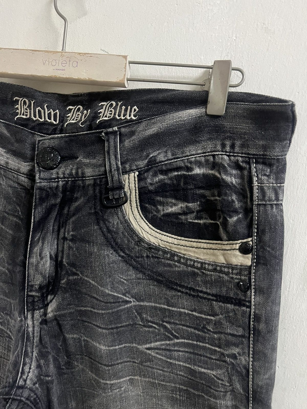 Designer × Hysteric Glamour × Japanese Brand FLARED🔥BLOW BY BLUE DISTRESSED DENIM PANT Size US 36 / EU 52 - 9 Thumbnail