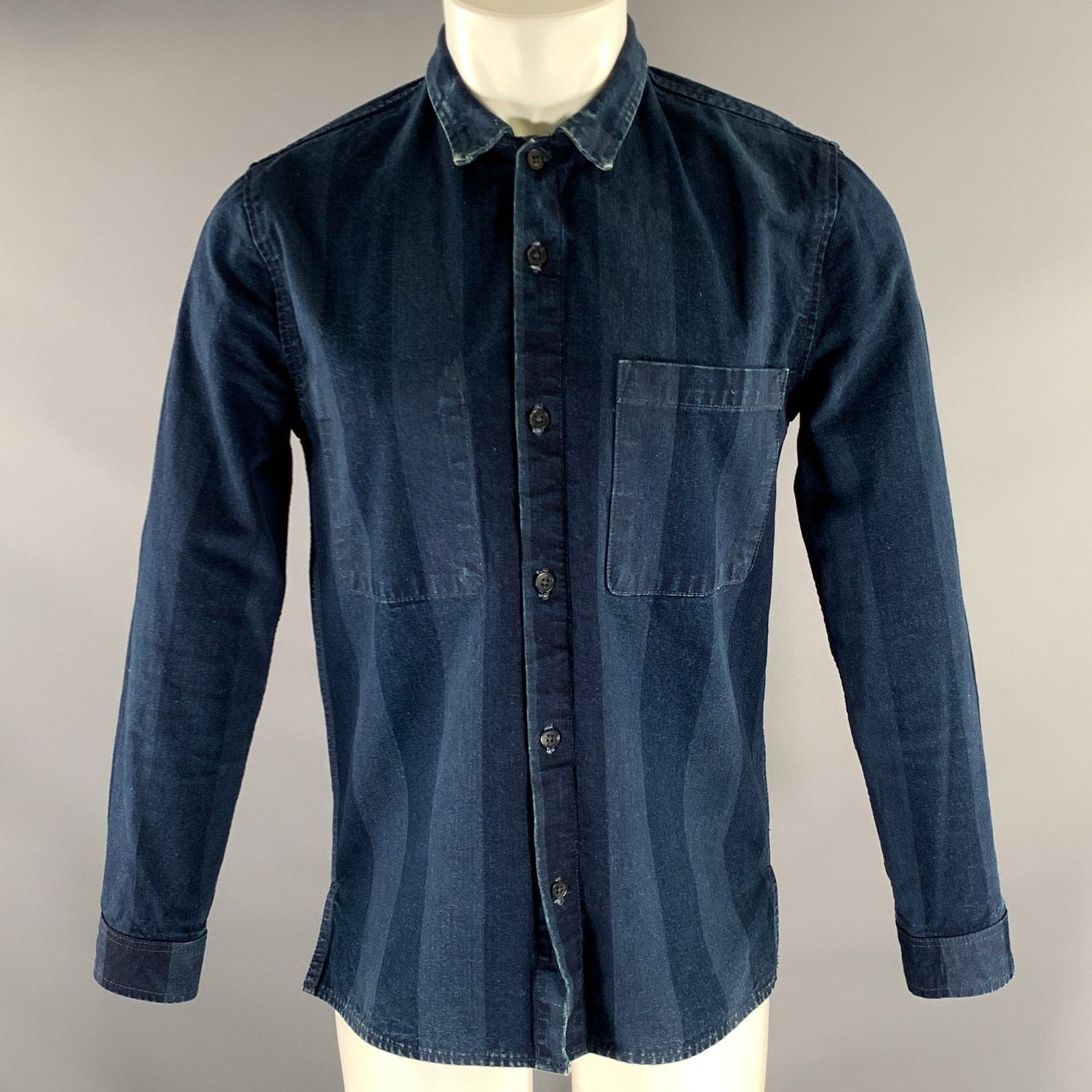 Levi's LEVI'S Size S Blue Navy Stripe Cotton Shirt Jacket Size US S / EU 44-46 / 1 - 1 Thumbnail