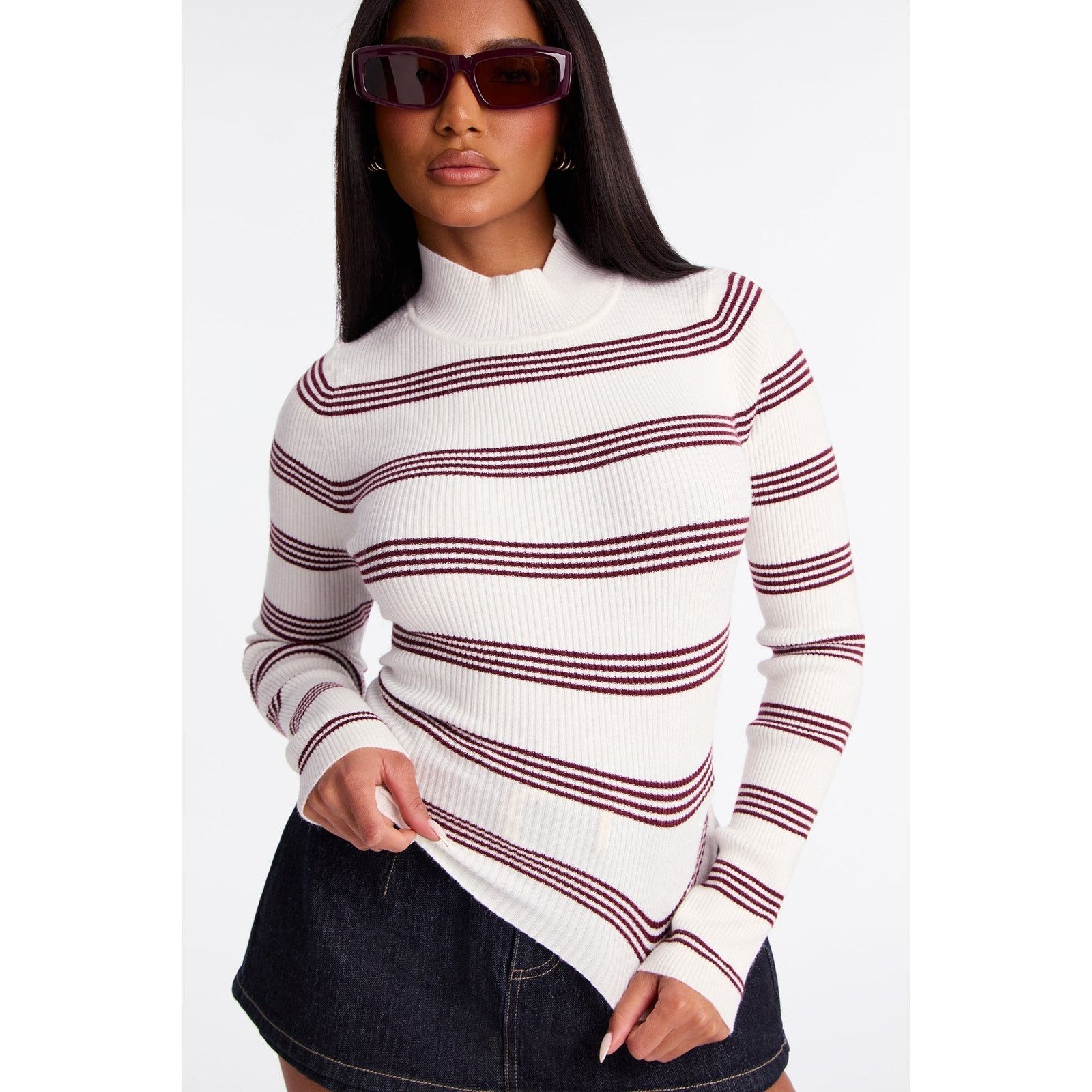 Other Kelsa Striped Sweater Top - Ivory/combo - Size L Size L / US 10 / IT 46 - 1 Thumbnail