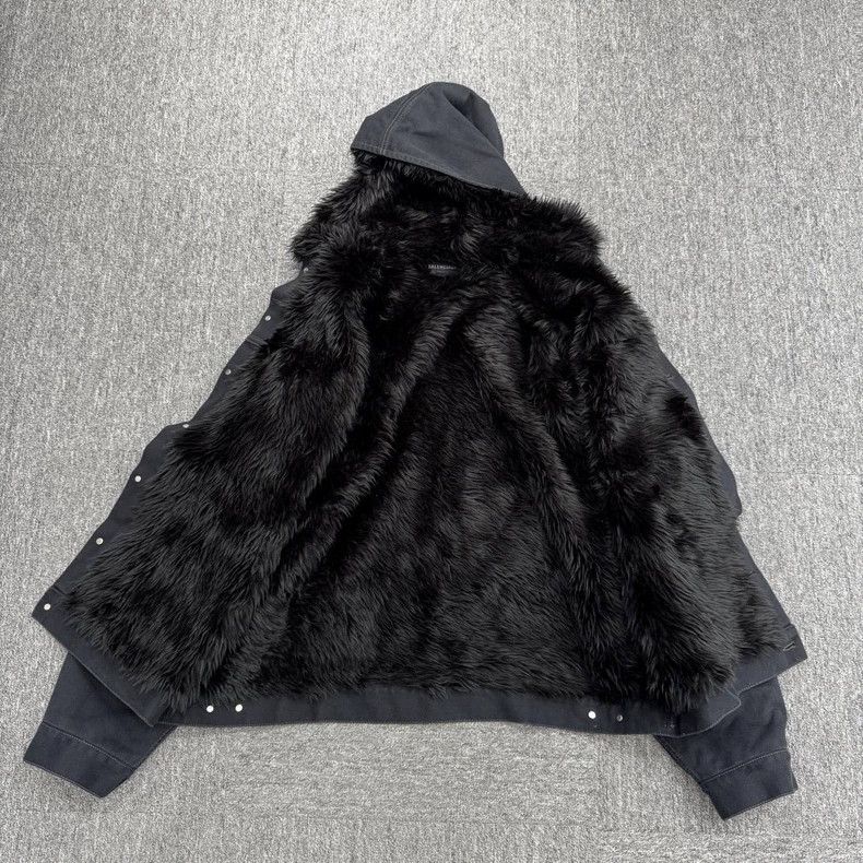 Balenciaga Balenciaga Fur Denim Jacket Size US M / EU 48-50 / 2 - 2 Thumbnail