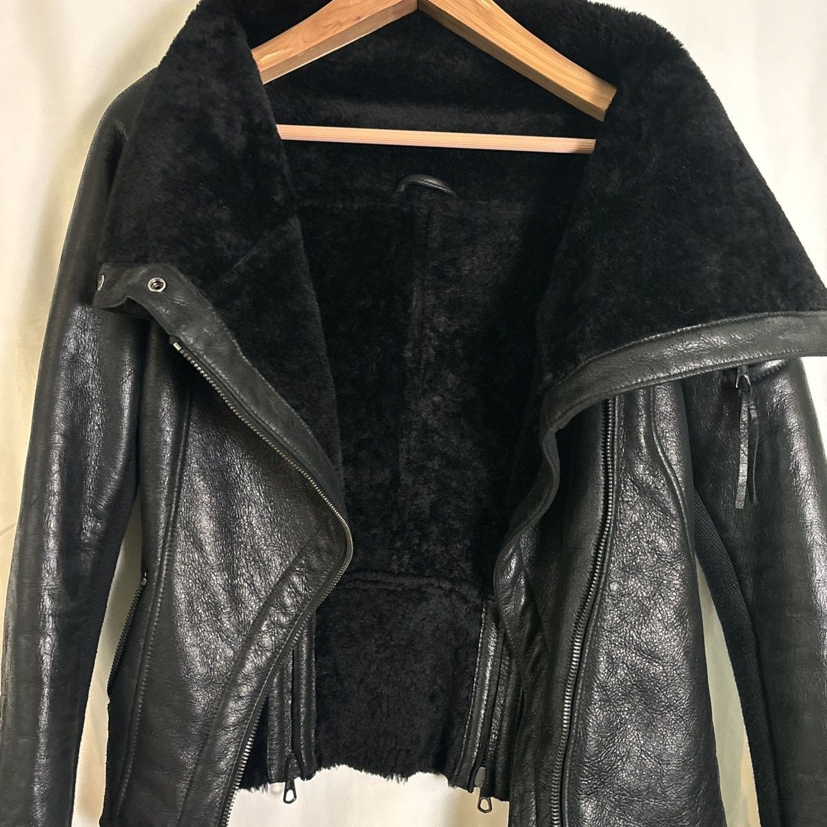 ASH Ash Black Leather Jacket w/ Shearling. Unisex Size 46 w/Tag Size S / US 4 / IT 40 - 9 Thumbnail
