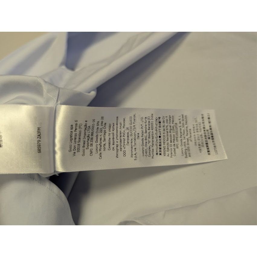 Gucci o1rshd1 Piece Dyed Popeline Boxy Shirt in Baby Blue / Mix Size US M / EU 48-50 / 2 - 21 Thumbnail
