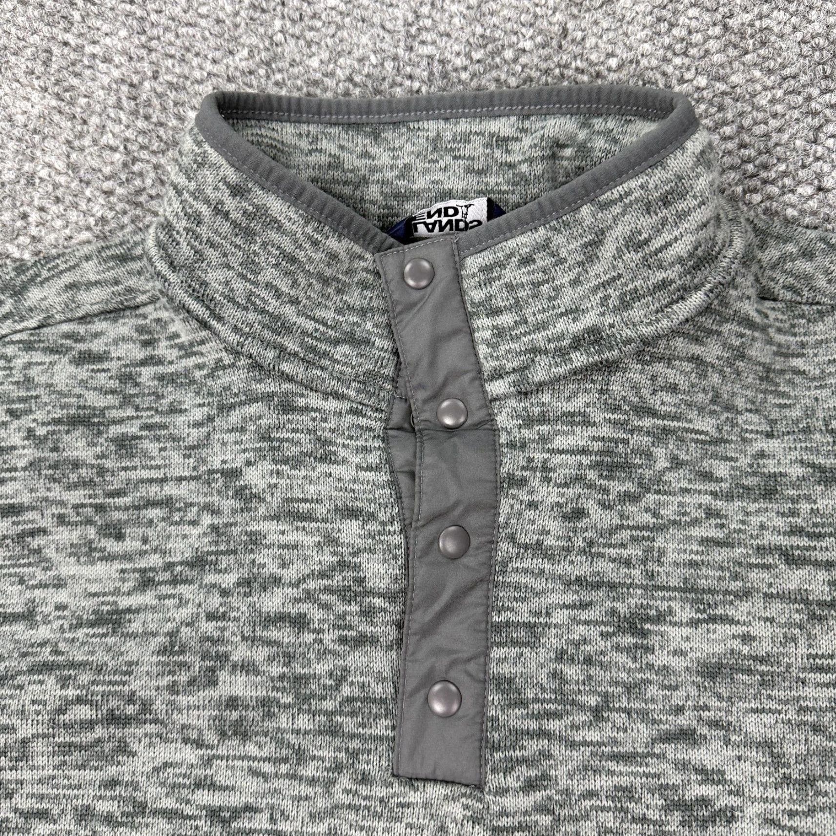 Lands' End Lands' End Sweater Mens M Gray Quarter Snap Mock Neck Fleece Pockets Warm Size US M / EU 48-50 / 2 - 2 Thumbnail