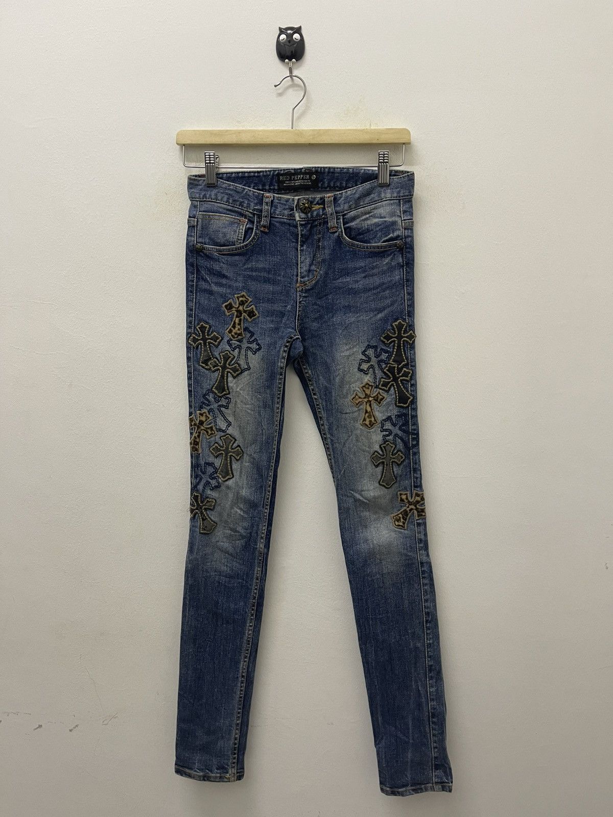 Japanese Brand Rare Vintage RED PEPPER Japan X Chrome Hearts Cross Patch Size US 26 / EU 42 - 1 Thumbnail