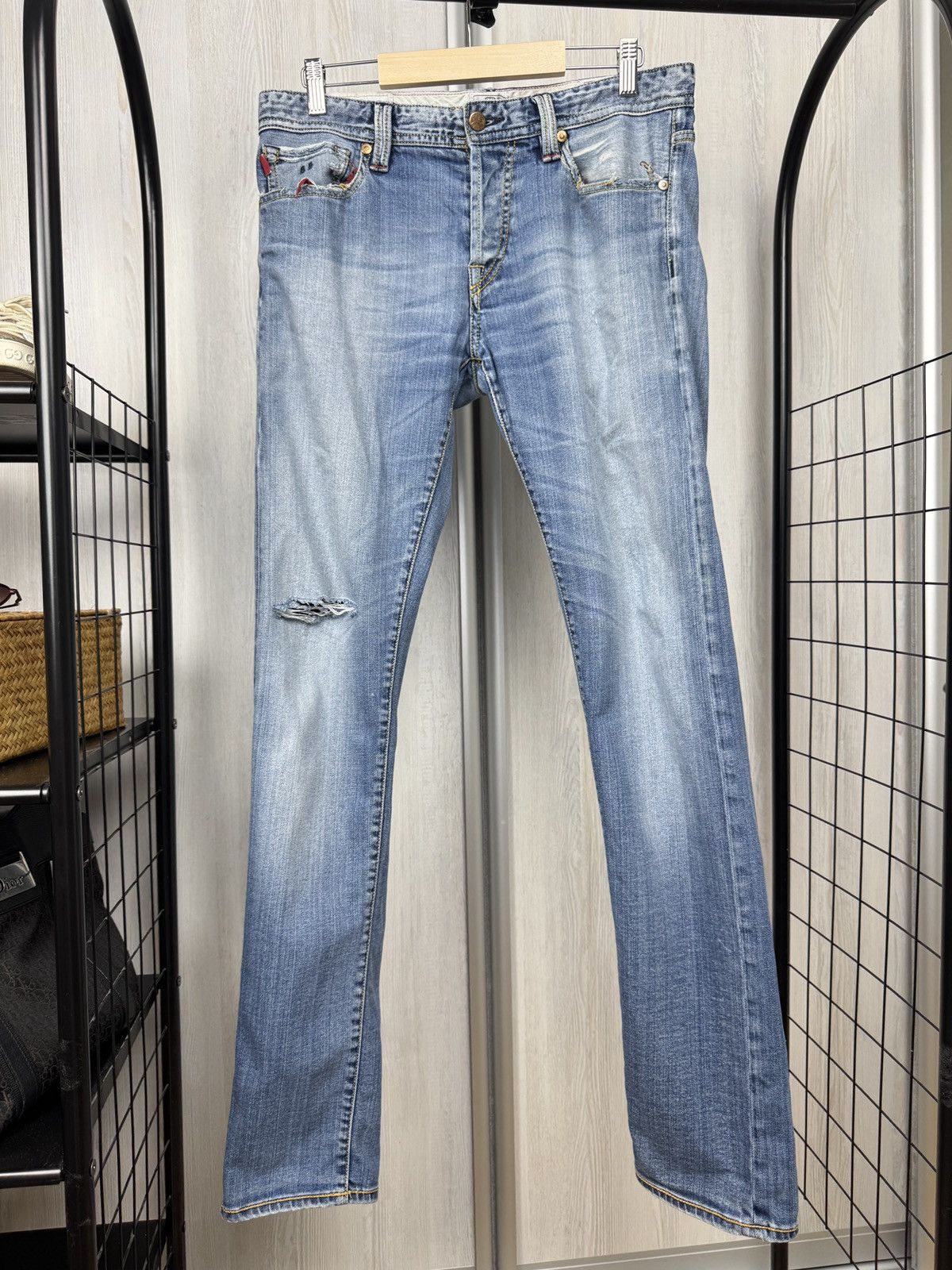 Other Sartoria Tramarossa 1967 blue faded distressed denim jeans Size US 34 / EU 50 - 1 Thumbnail