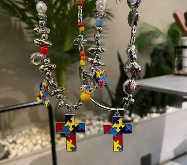 Jewelry Patchwork Cross Pendant Size ONE SIZE - 6 Thumbnail