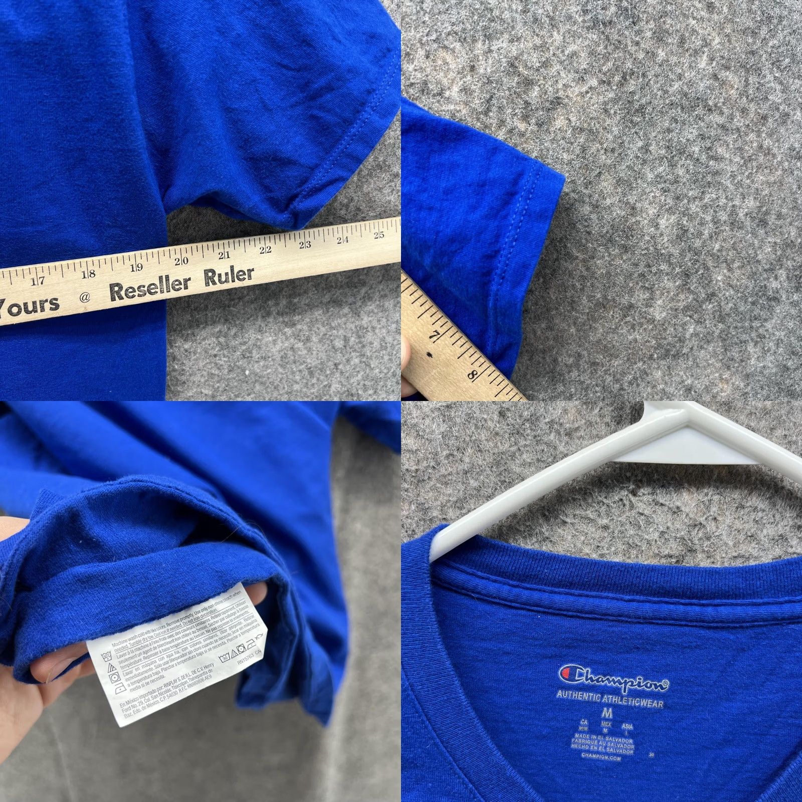 Champion VINTAGE Champion Shirt Men Medium Blue Short Sleeve Crew Neck Logo Athletic All Seasons Fall Winter Spring 90s Mens Size US M / EU 48-50 / 2 - 8 Thumbnail