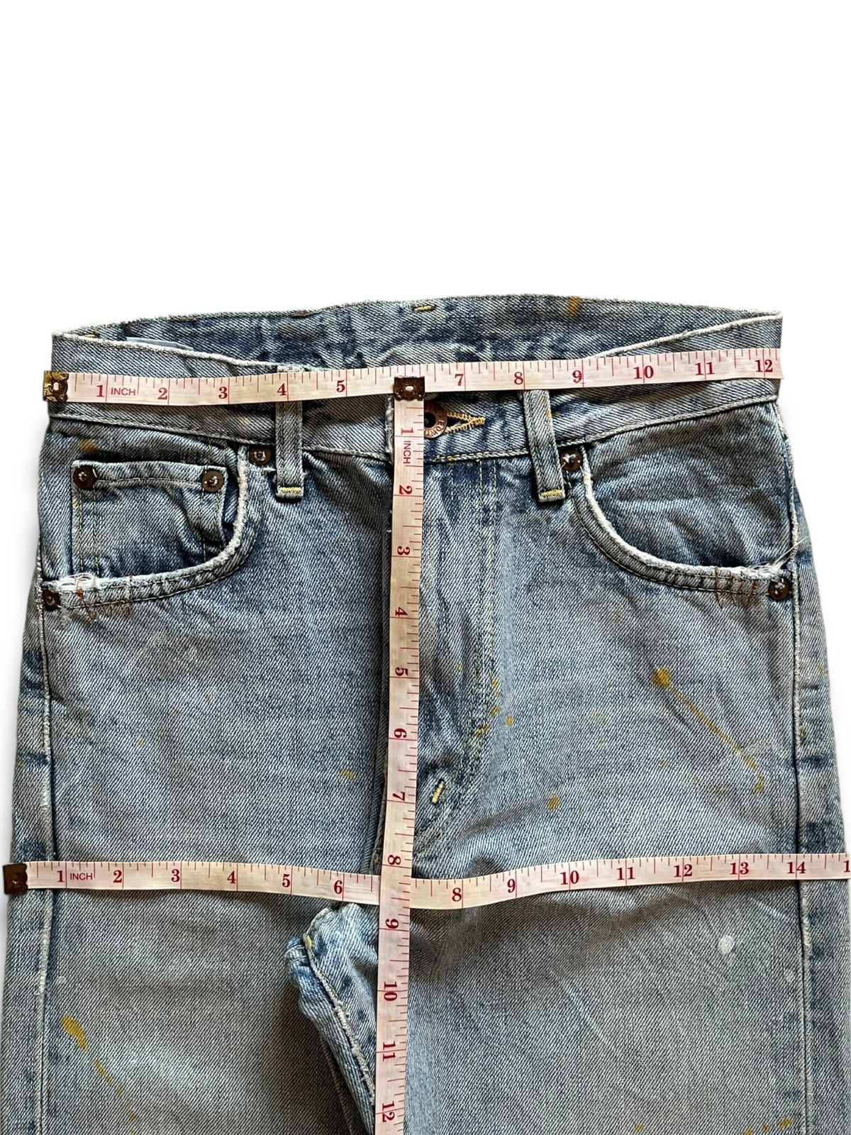 Edwin Vintage Japanese Edwin 505 Selvedge Painted Splatter Jeans Size US 26 / EU 42 - 12 Thumbnail