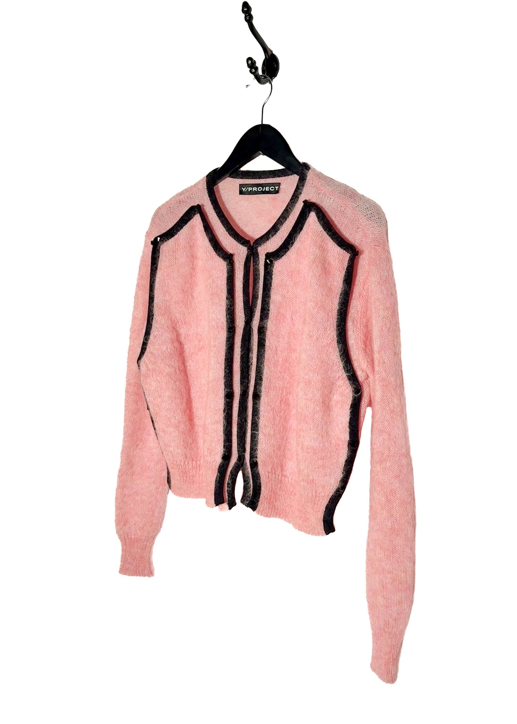 Y/Project Y/Project Pink Mohair Panelled Crop Cardigan Sweater Size XS / US 0-2 / IT 36-38 - 2 Thumbnail