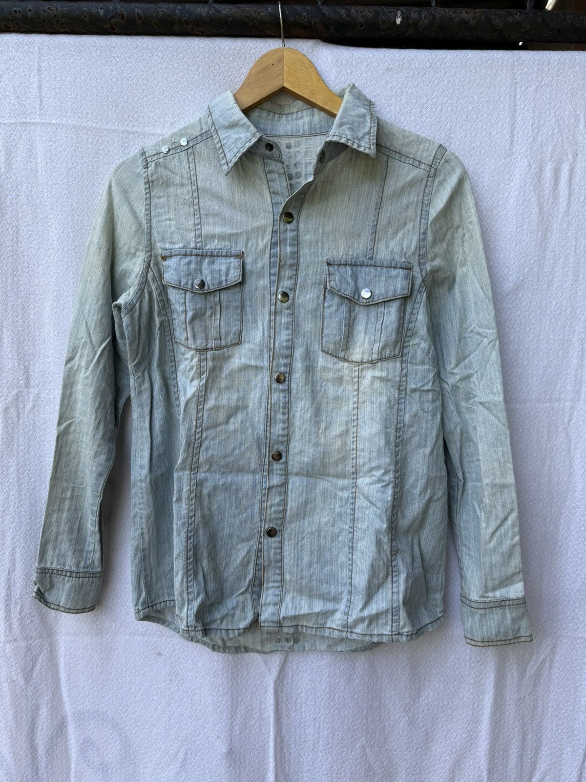 Hysteric Glamour Britania flags studded denim shirt Size US S / EU 44-46 / 1 - 2 Thumbnail