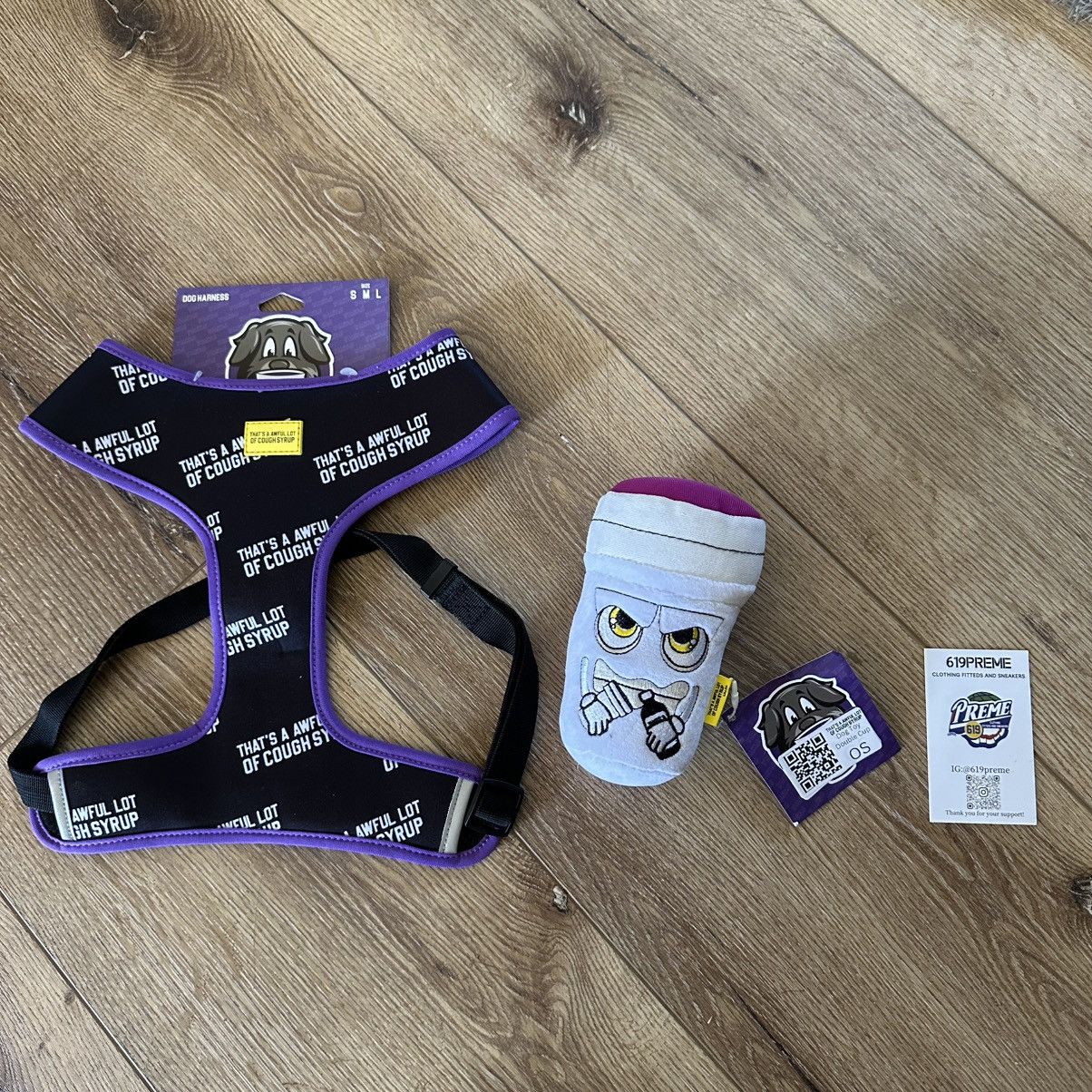 Awful Lot of Cough Syrup Thats awful lot of cough syrup (1 dog toy, and 1 harness) Size ONE SIZE - 7 Thumbnail