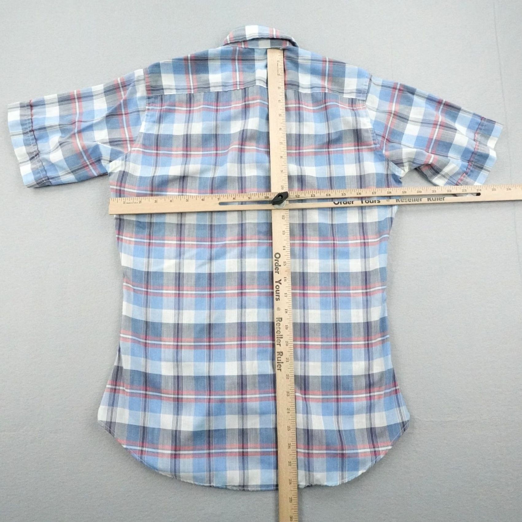 Levi's VINTAGE Levis Shirt Mens Small Blue Plaid Western Pearl Snap White Tab Rodeo 80s Size US S / EU 44-46 / 1 - 4 Thumbnail