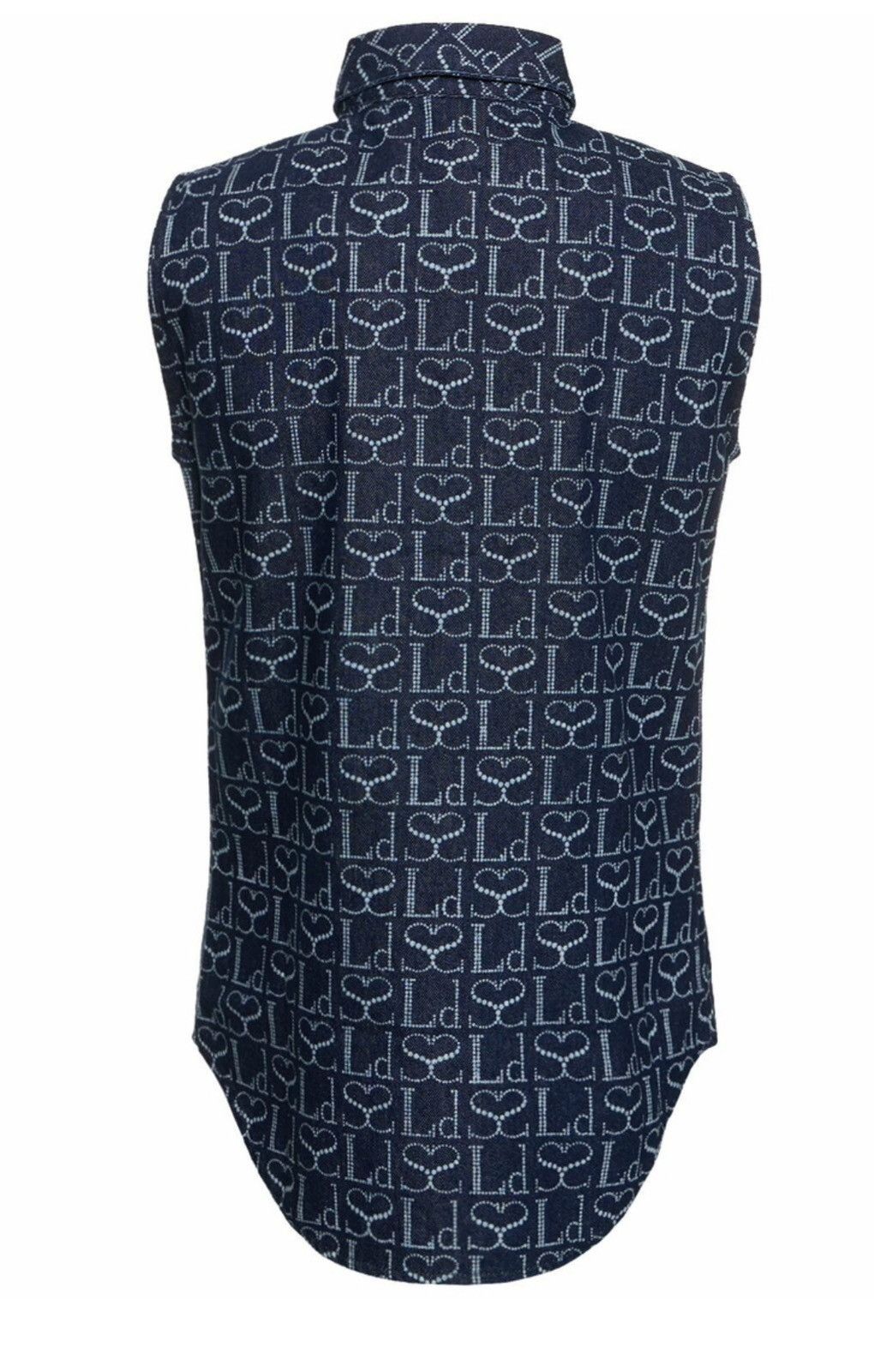 Ludovic De Saint Sernin Monogram Sleeveless Cotton Denim Shirt Size US XS / EU 42 / 0 - 6 Thumbnail