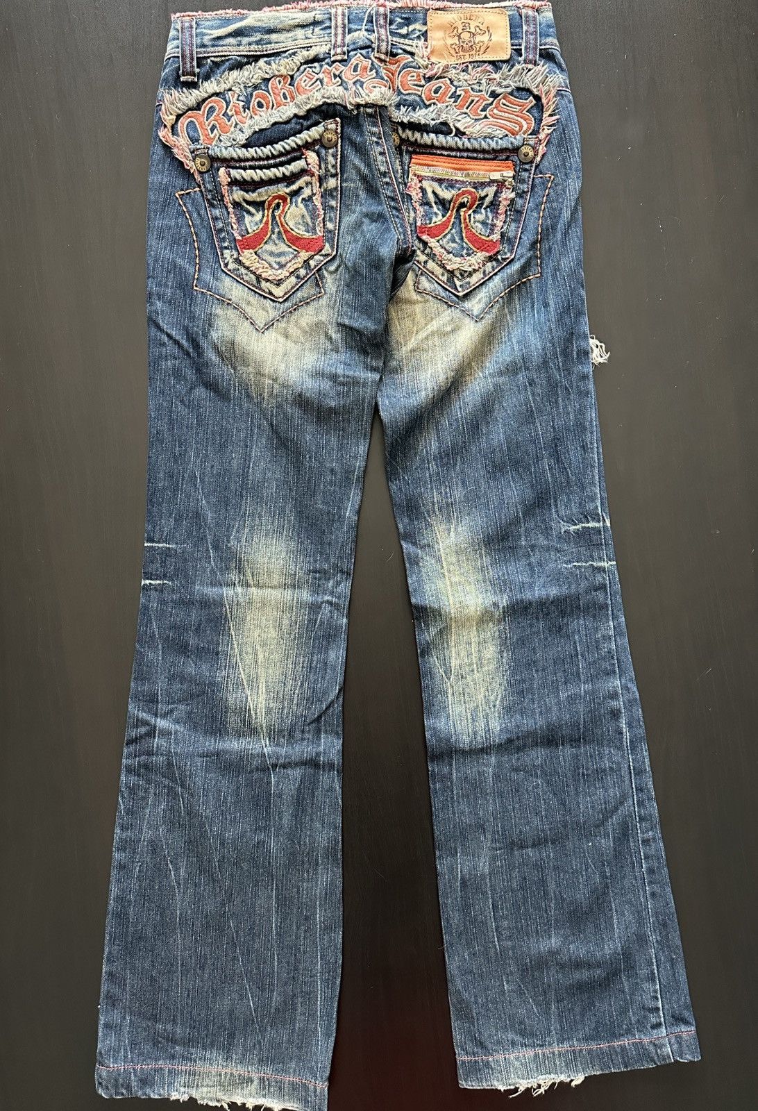 Vintage Riobera Y2K Distressed Flared Denim Jeans Japanese Archive Size 25" / US 0 / IT 36 - 6 Thumbnail