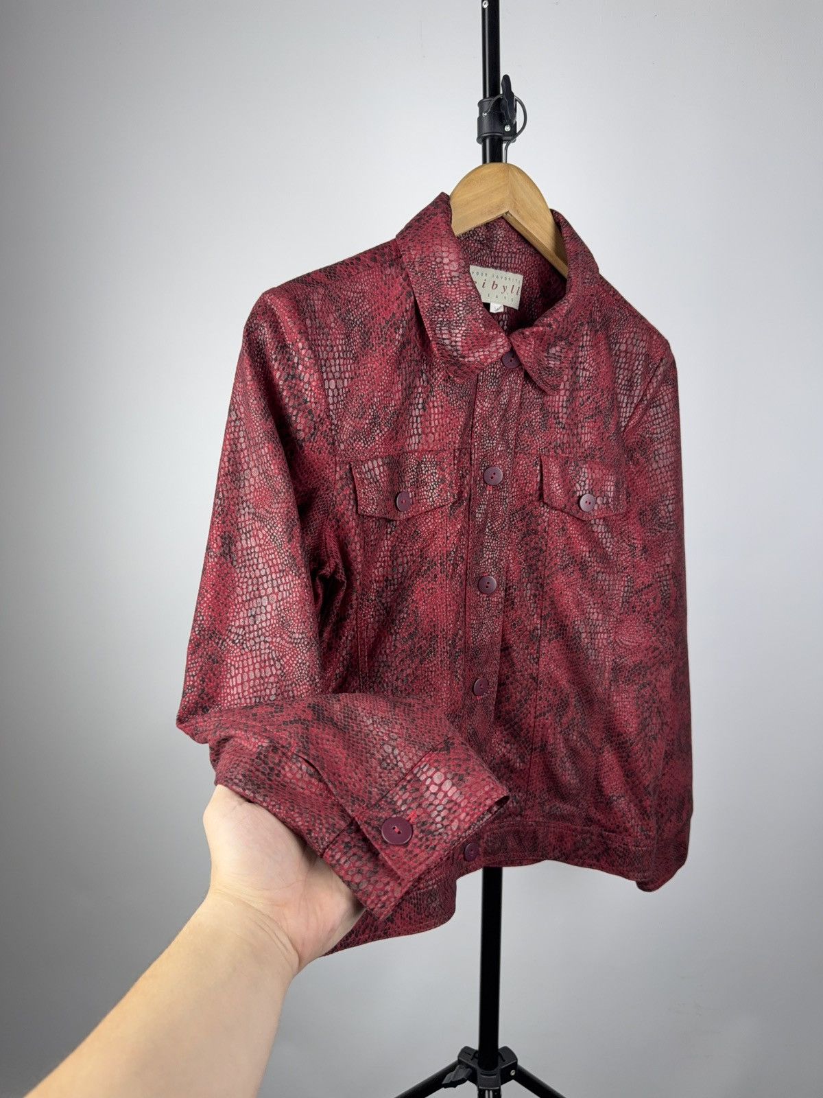 Other Avant-Garde Red Snakeskin Jacket – Artwear Faux Leather Size M / US 6-8 / IT 42-44 - 5 Thumbnail
