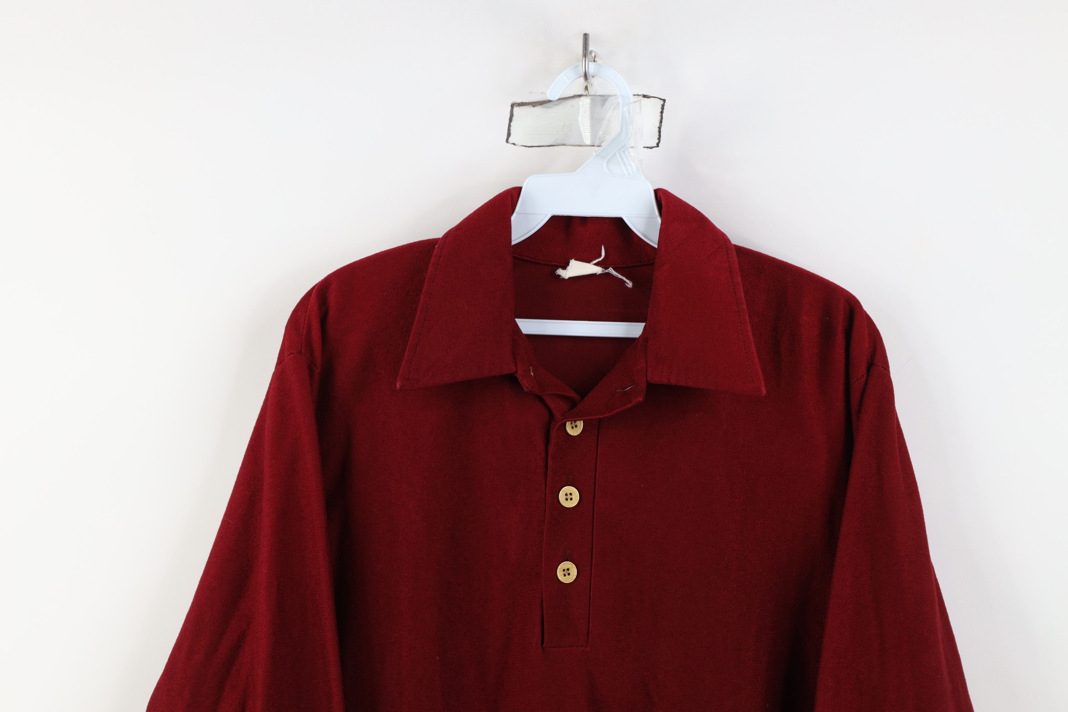 Vintage Vintage 70s Streetwear Long Sleeve Rugby Polo Shirt Red USA Size US M / EU 48-50 / 2 - 2 Thumbnail