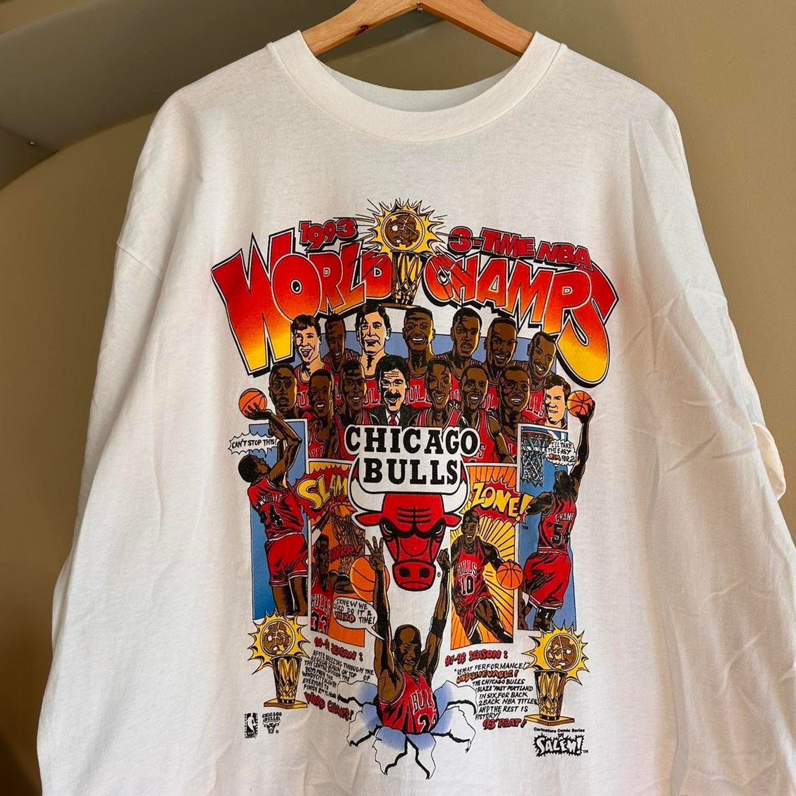 Salem Sportswear × Vintage Vintage 1993 Chicago Bulls Shirt Size US XL / EU 56 / 4 - 2 Thumbnail