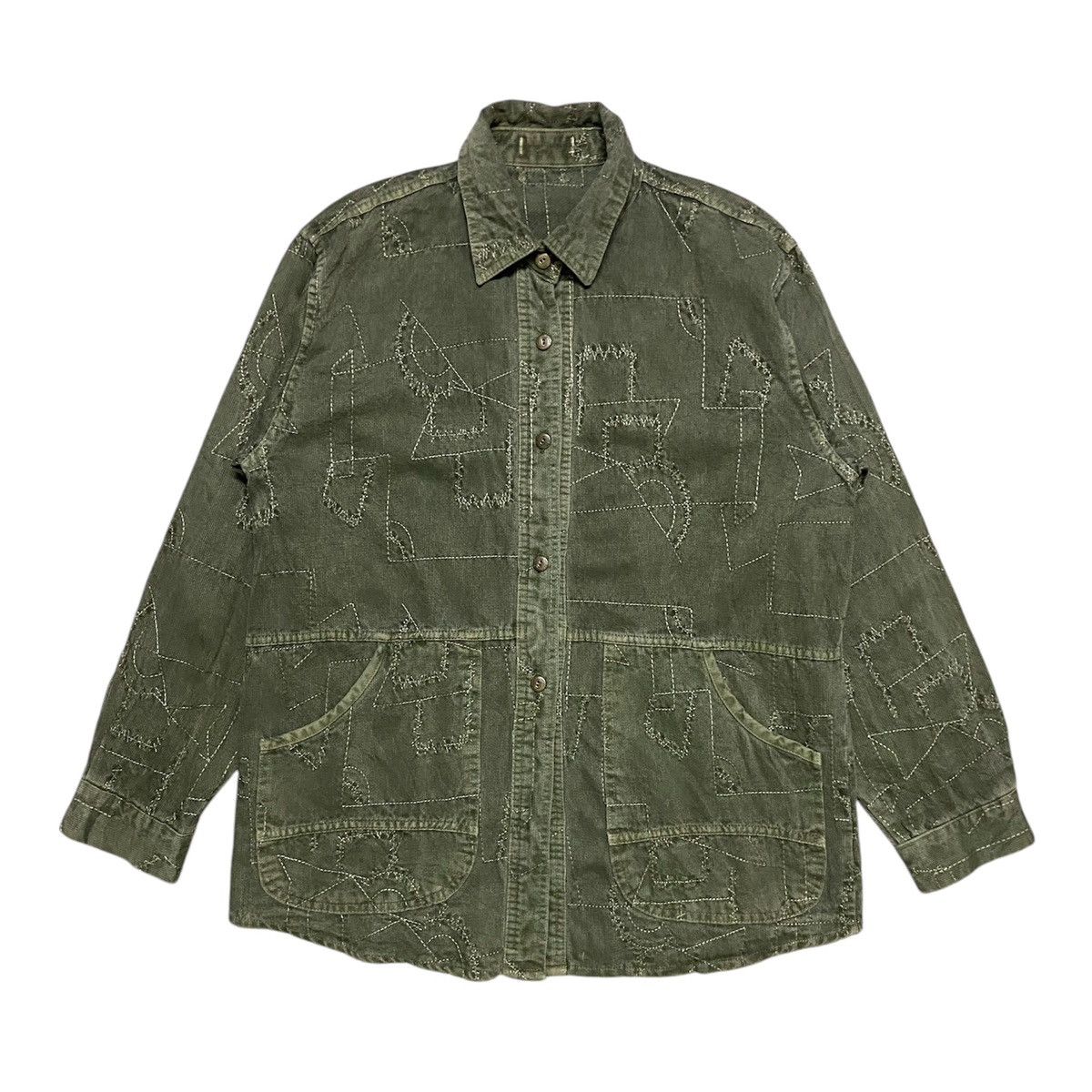 Japanese Brand × Vintage Vintage Sashiko Denim Jacket Size US M / EU 48-50 / 2 - 1 Thumbnail