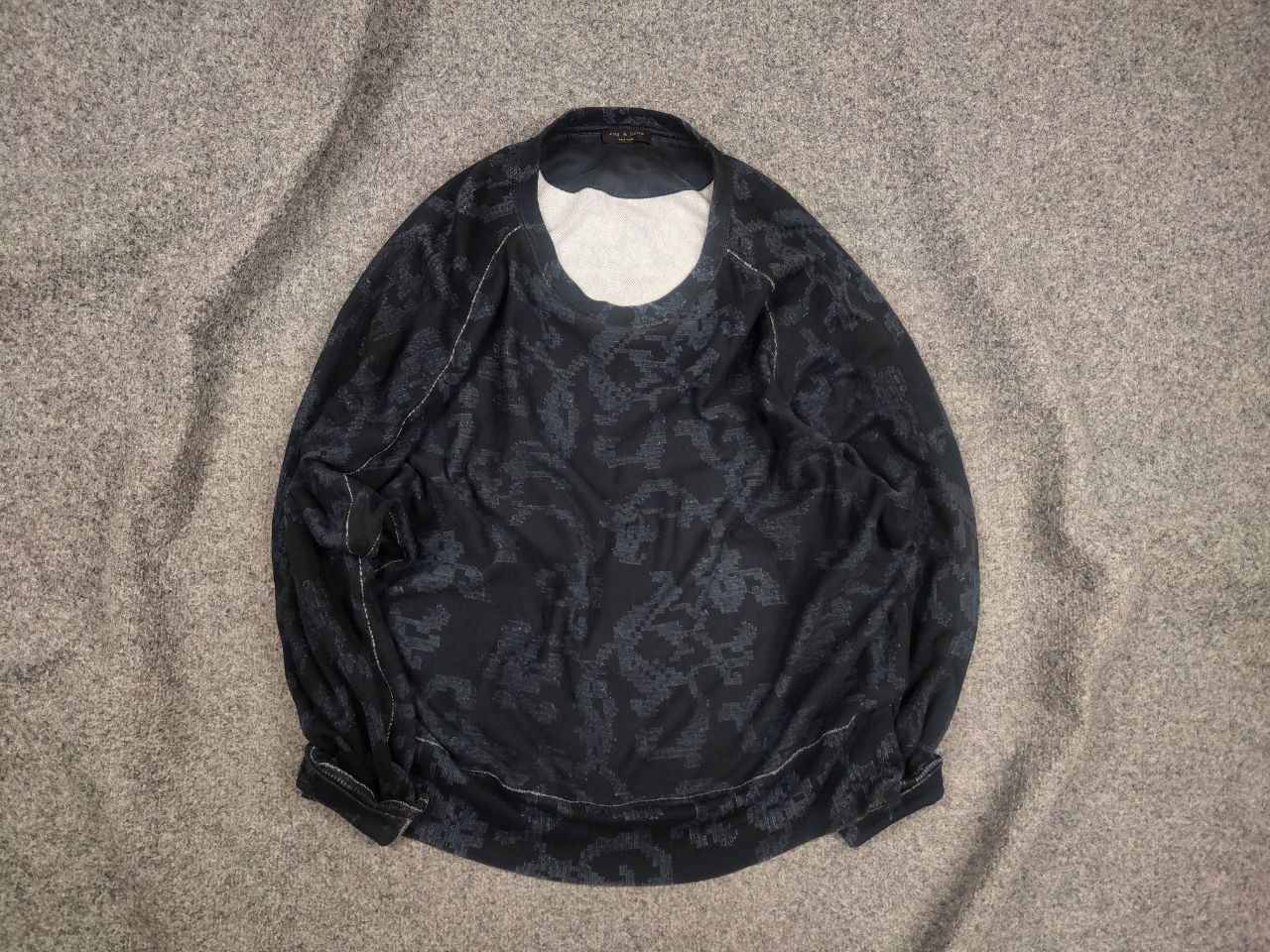 Rag & Bone Rag & Bone Design Dark Blue Pattern Oversized Sweatshirt Size L / US 10 / IT 46 - 1 Thumbnail