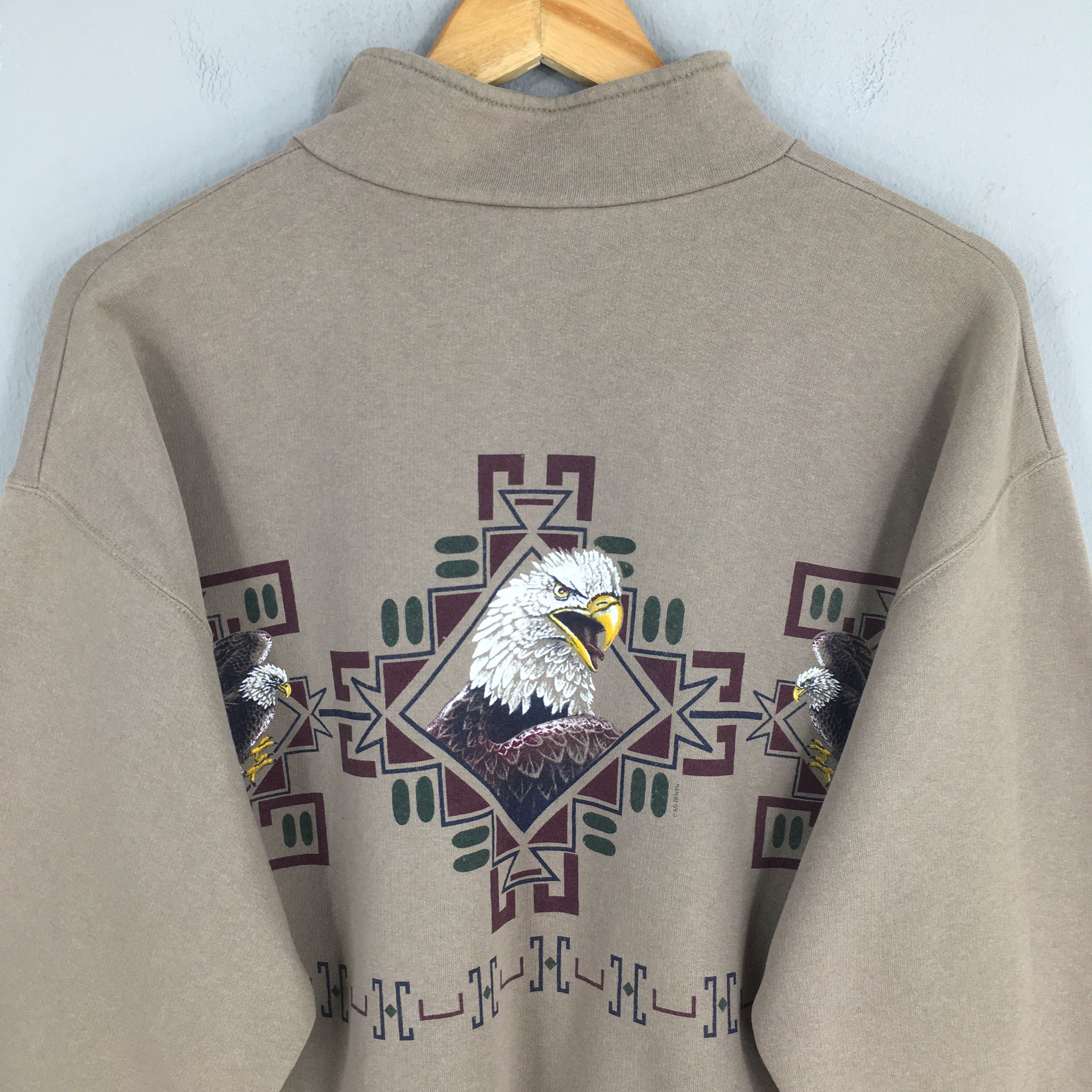 American Eagle Outfitters × Habitat Vintage 90s Eagles Hawk Native American Sweatshirt Large Size US L / EU 52-54 / 3 - 8 Thumbnail