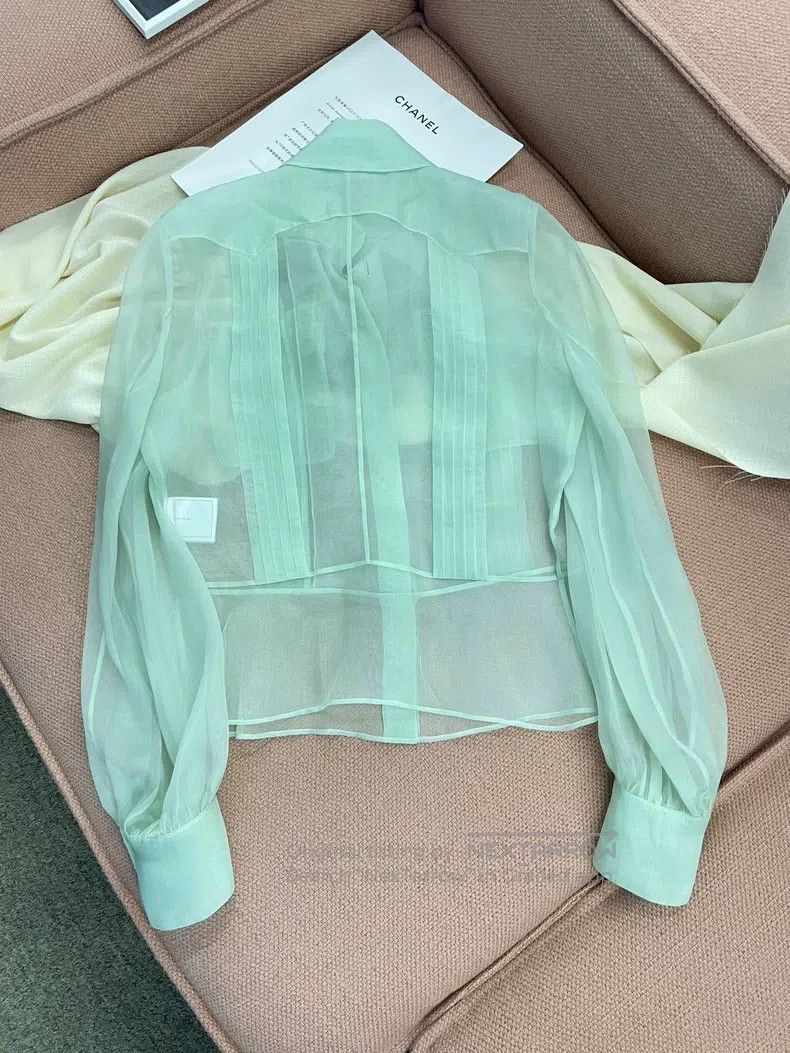 Chanel Chanel Flower brooch shirt long sleeves Size XS / US 0-2 / IT 36-38 - 2 Thumbnail