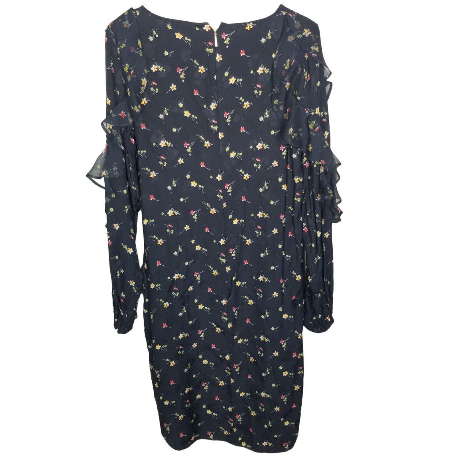 Lauren Ralph Lauren Lauren Ralph Lauren Womens Floral Sheath Dress Ruffle Sleeve Size L / US 10 / IT 46 - 9 Thumbnail