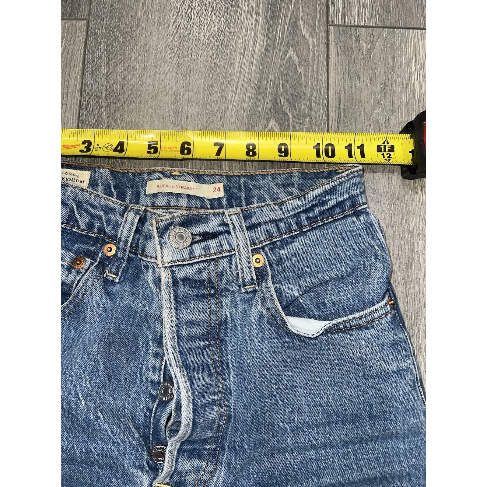 Levi's LEVI’S RIBCAGE FULL LENGTH - Dark Wash Size 24 A003138 Size 32" / US 10 / IT 46 - 7 Thumbnail