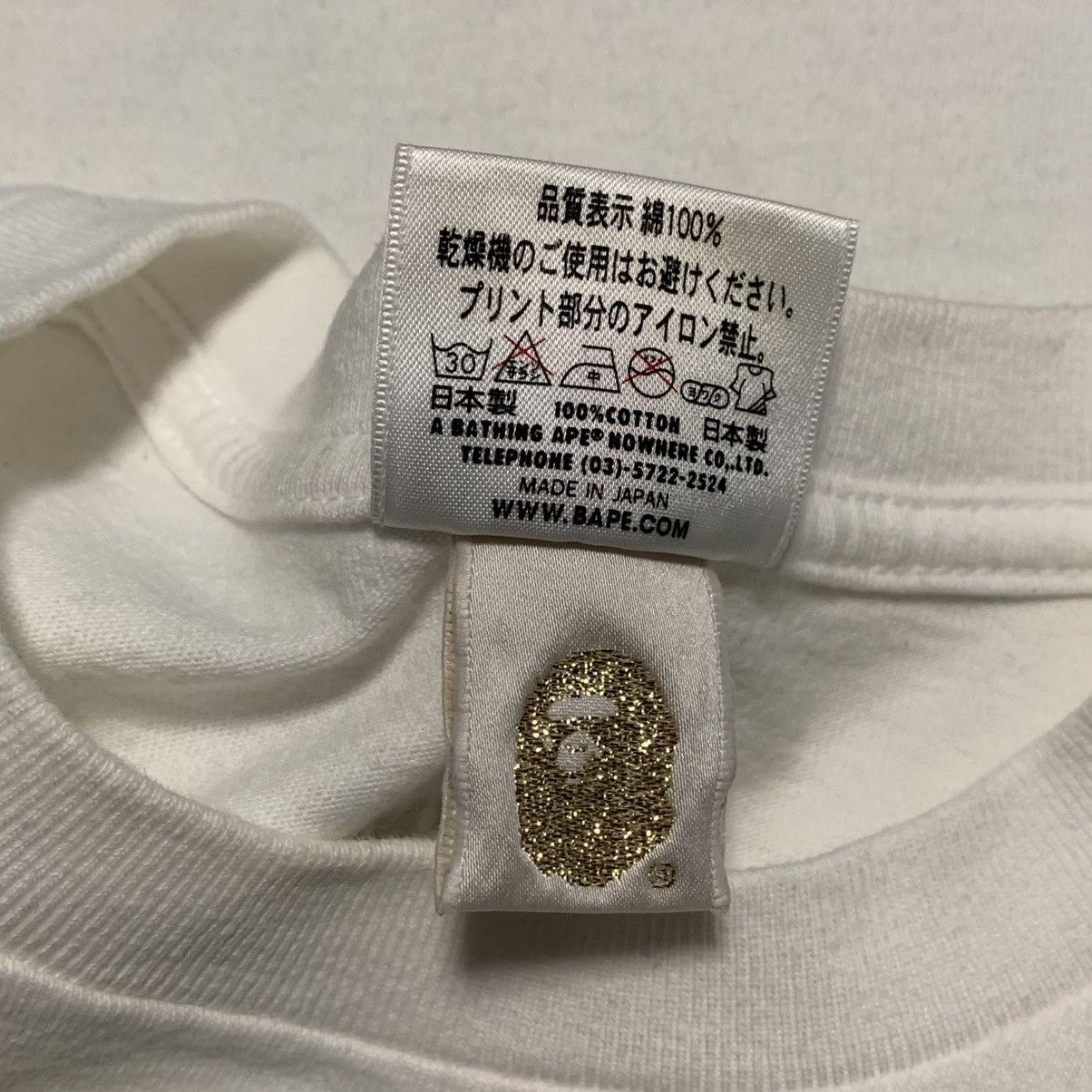 Bape Bape Large 1st Camo Tie Graphic White Tee A Bathing Ape 2009 Size US L / EU 52-54 / 3 - 7 Thumbnail