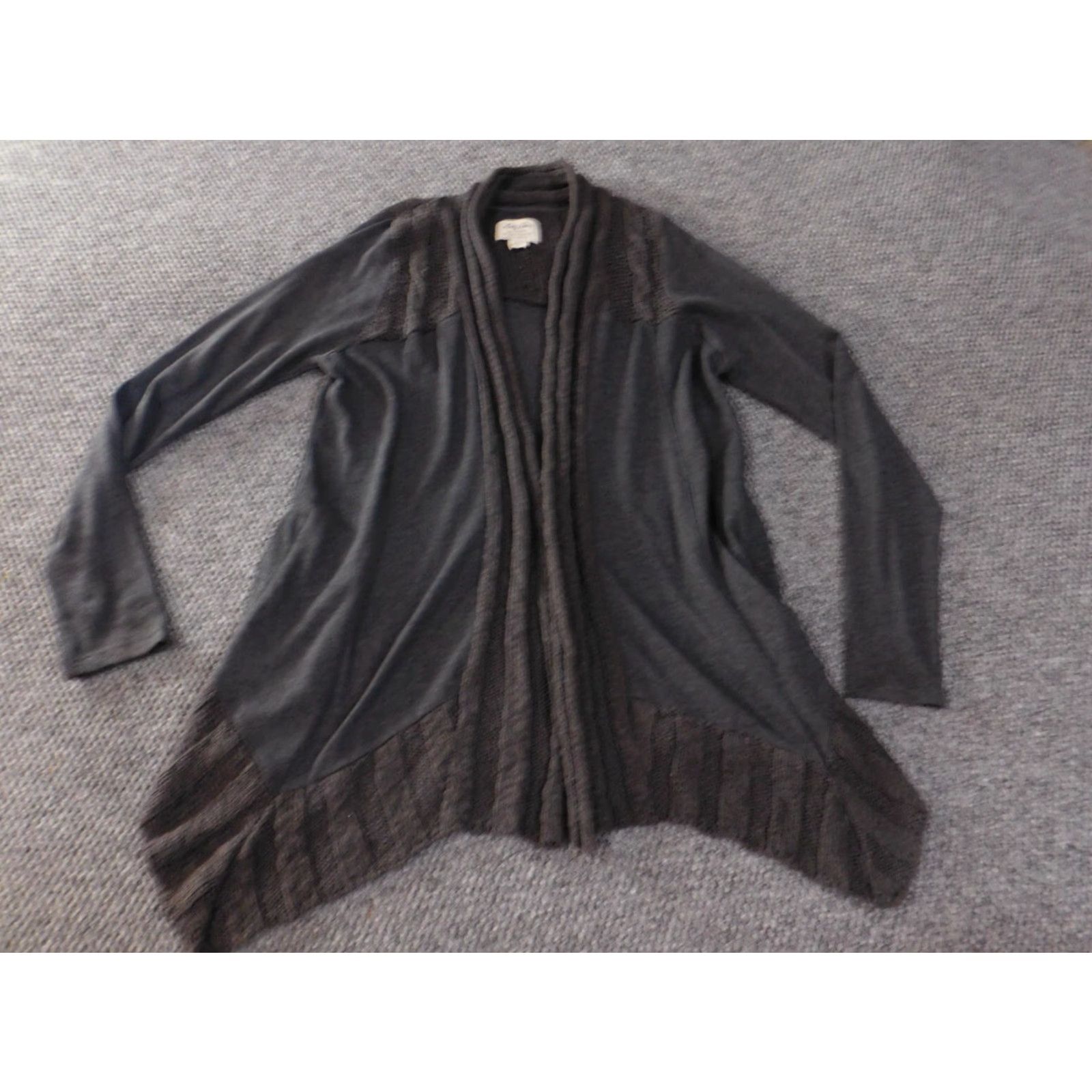 Lucky Brand Lucky Brand Sweater Cardigan Women XL Gray Mock-Neck Knit Cotton Polyester Stretch Casual Regular Shirt/Sweater Size XL / US 12-14 / IT 48-50 - 2 Thumbnail