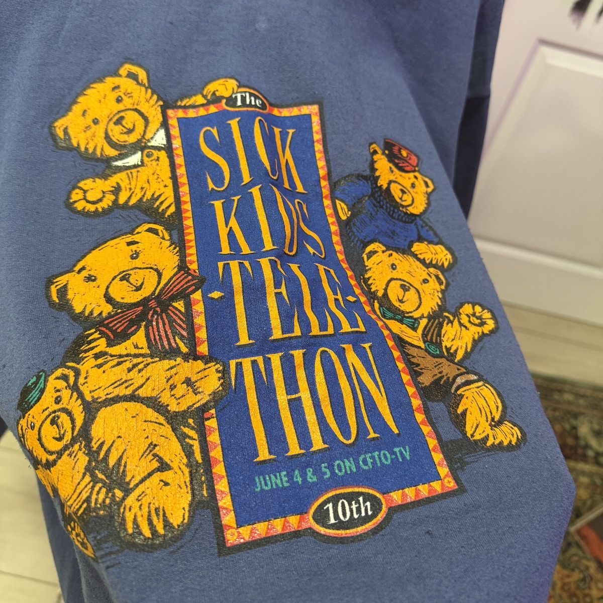 Vintage vintage sick kids tele-thon crewneck sweatshirt Size US L / EU 52-54 / 3 - 3 Thumbnail