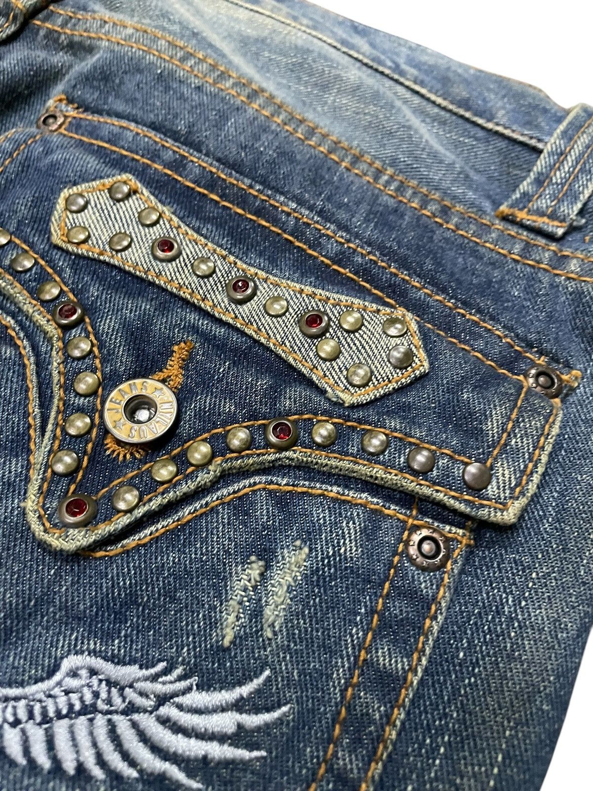 Hysteric Glamour × In The Attic Nylaus Japan Studded & Gems Claws Mark Spiral Flare Jeans Size US 32 / EU 48 - 23 Thumbnail