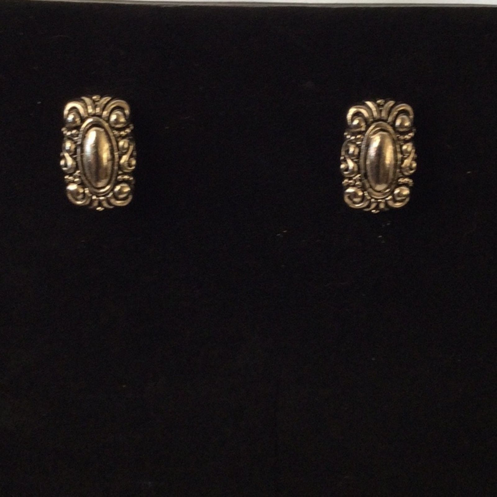 Other Vintage 1980's Silver Tone Art Deco Post Back Earrings Size ONE SIZE - 6 Thumbnail