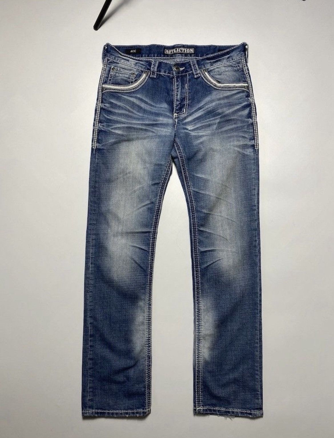 Affliction Y2K Affliction Cross Embroidered Logo Jeans Like Chrome Size US 32 / EU 48 - 2 Thumbnail