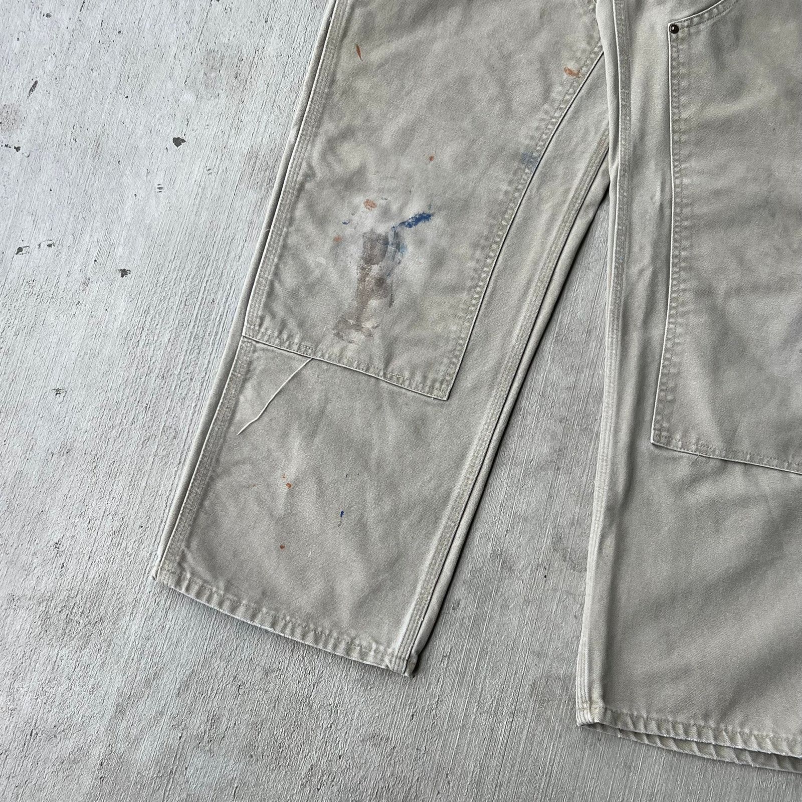 Carhartt × Vintage Carhartt TAN gray double knee work wear carpenter pants Size US 32 / EU 48 - 3 Thumbnail