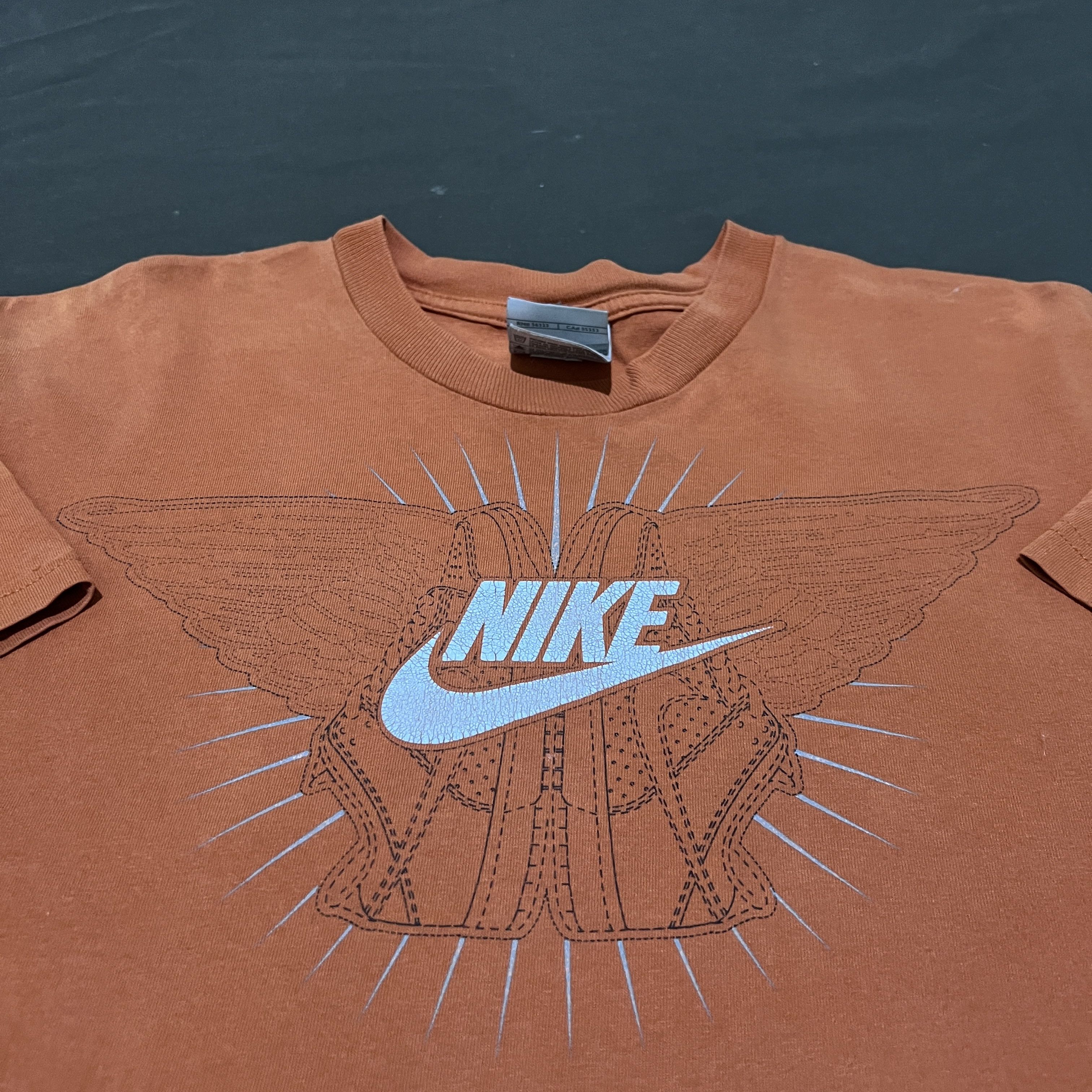 Nike × Vintage Vintage Y2K Nike Orange Tee Faded Size US L / EU 52-54 / 3 - 1 Thumbnail