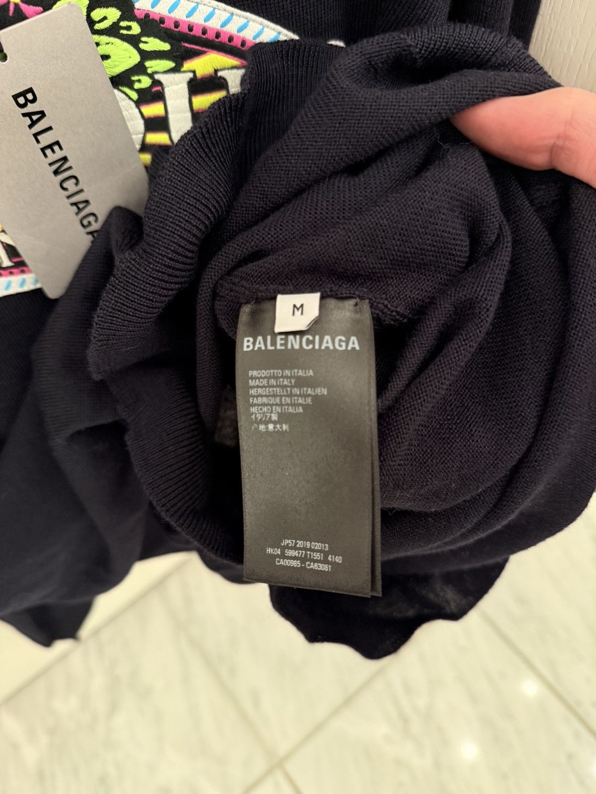Balenciaga Balenciaga Logo Wool Sweatshirt Navy Blue M RRP 990€ Size US M / EU 48-50 / 2 - 5 Thumbnail