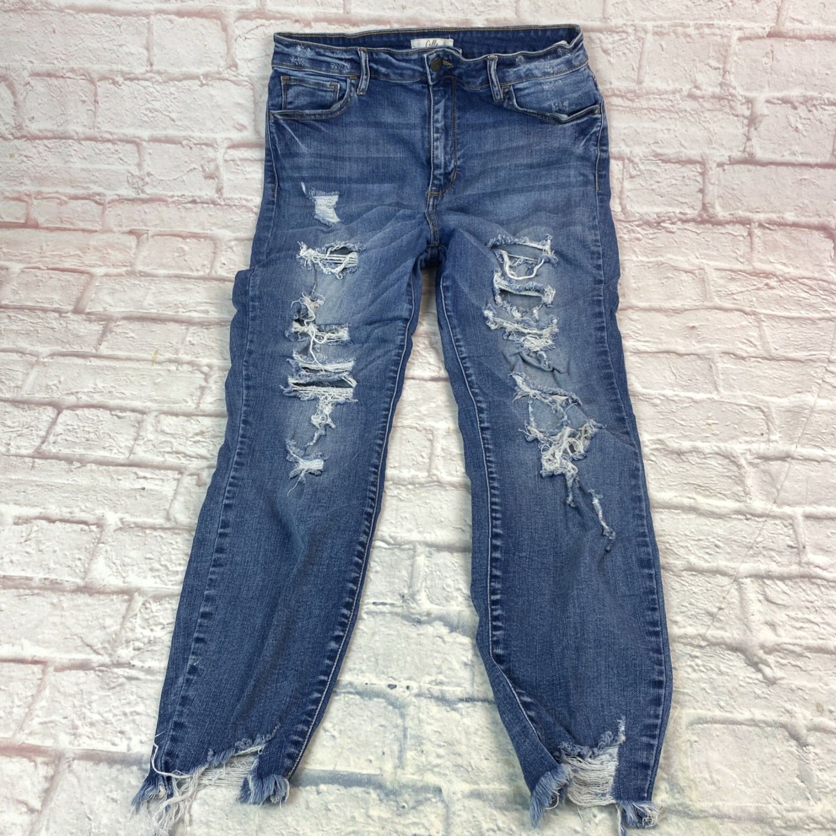 Vintage Cello Jeans Women 15 Distressed High Rise Medium Wash Stretched Whiskered Size 36" / US 14 / IT 50 - 4 Thumbnail
