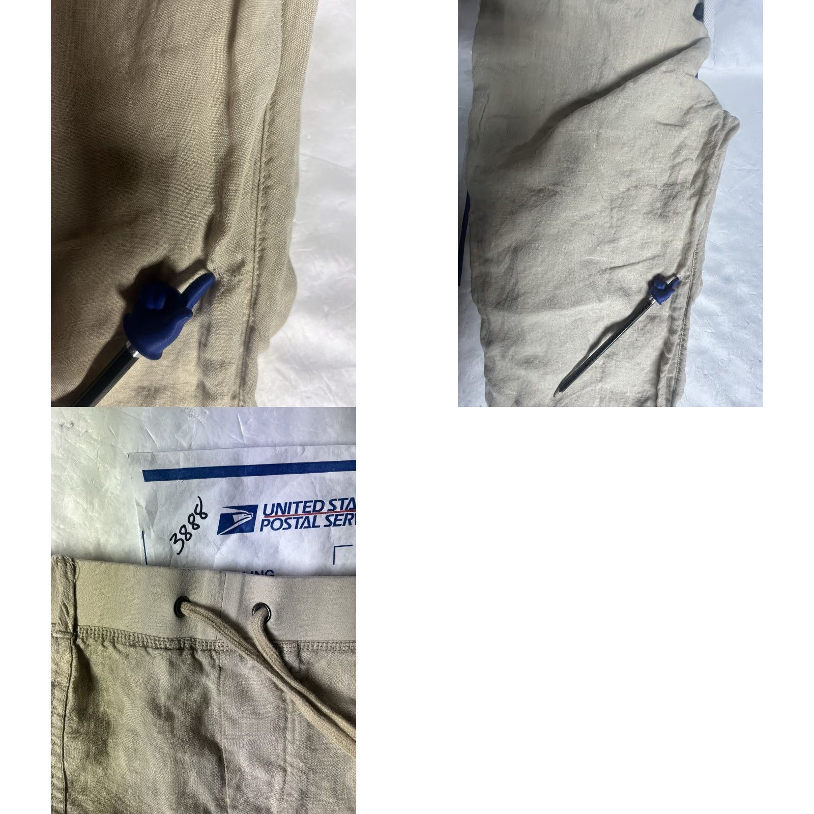 Rip Curl Ripcurl Beige Linen Women's L Drawstring Pants Joggers Relaxed Beach Casual Travel Size 36" / US 14 / IT 50 - 9 Thumbnail