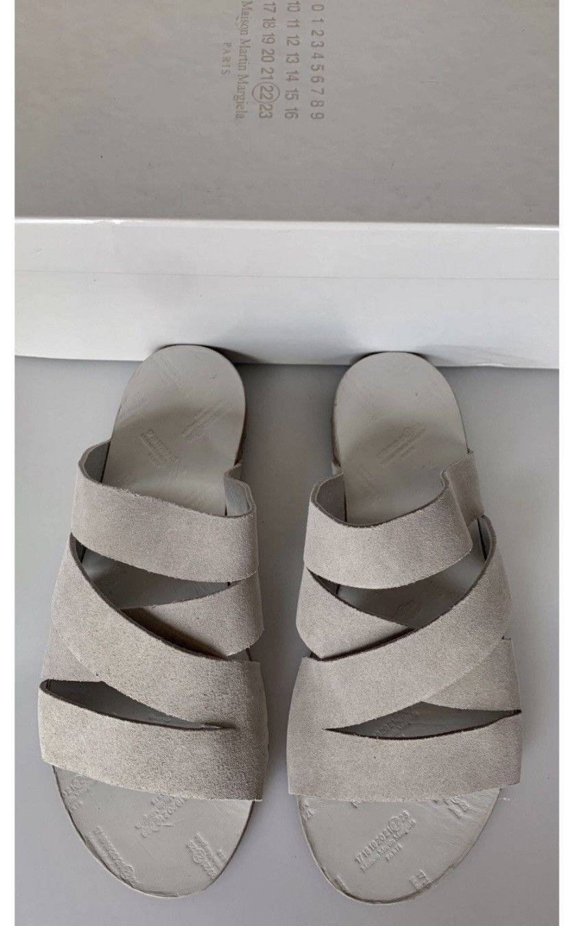 Maison Margiela Maison Margiela 🇮🇹 ash grey suede strappy band sandals 8 NIB Size US 8 / EU 41 - 1 Thumbnail
