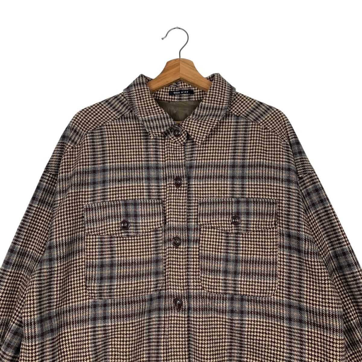 Japanese Brand ONE WAY Checked Button Casual Jacket #2129-C93 Size US M / EU 48-50 / 2 - 2 Thumbnail