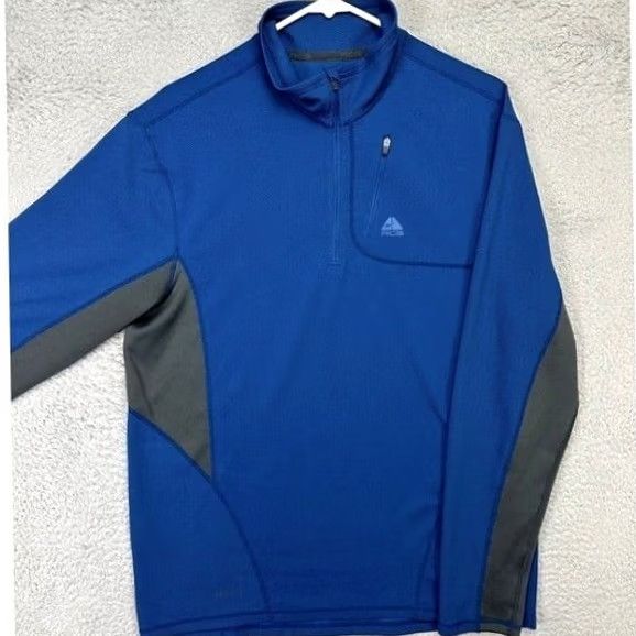 Nike VINTAGE Nike ACG Pullover Shirt Mens Large Dri-Fit Blue Quarter Zip Activewear Size US L / EU 52-54 / 3 - 2 Thumbnail
