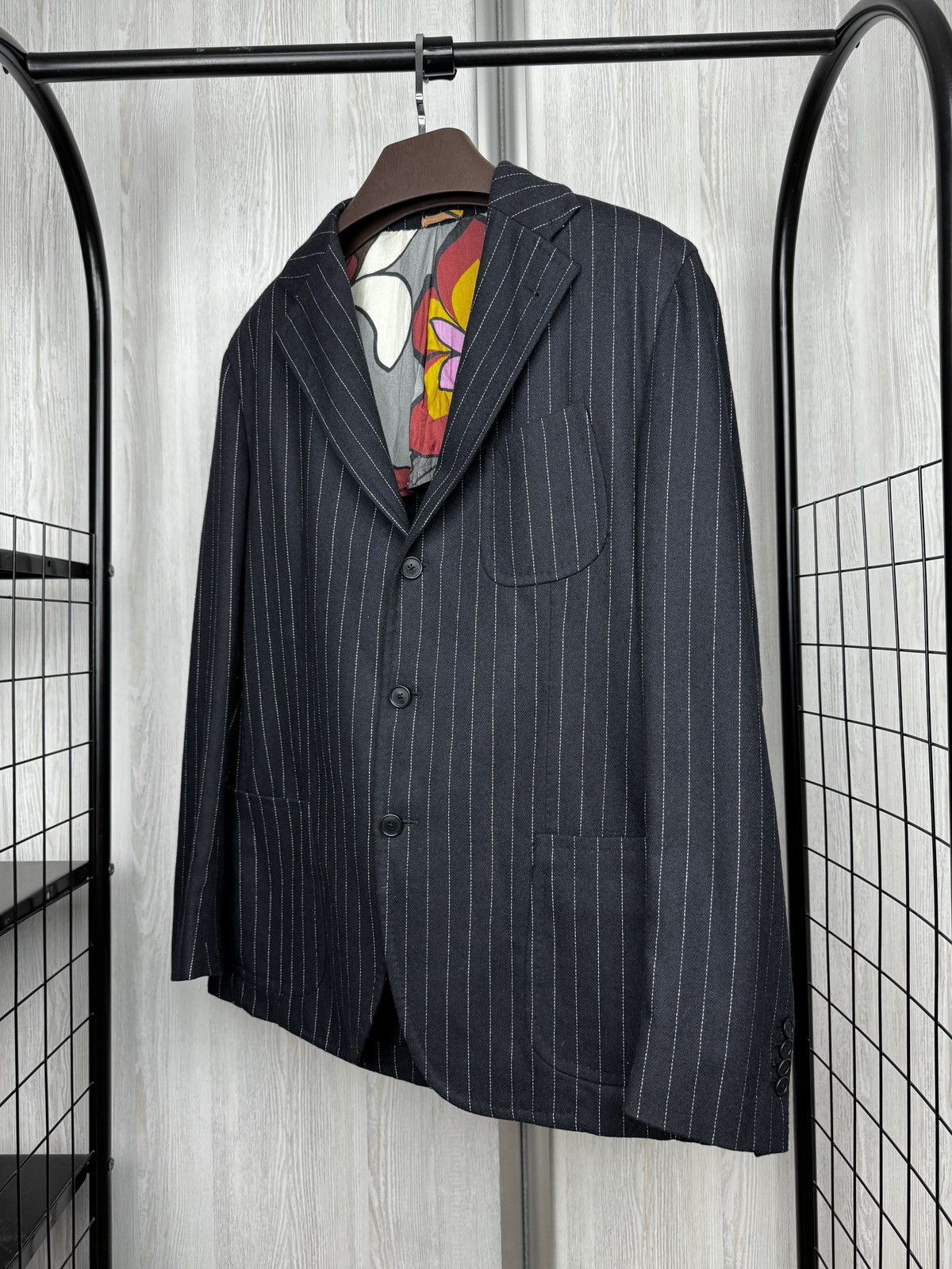 Salvatore Piccolo Salvatore Piccolo Napoli navy blue pinstripe handmade blazer Size 40R - 4 Thumbnail