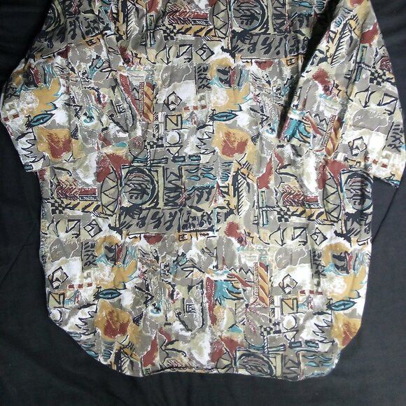 Other Vintage Box Men's Club Abstract Geometric Hawaiian Shirt Size US XL / EU 56 / 4 - 7 Thumbnail